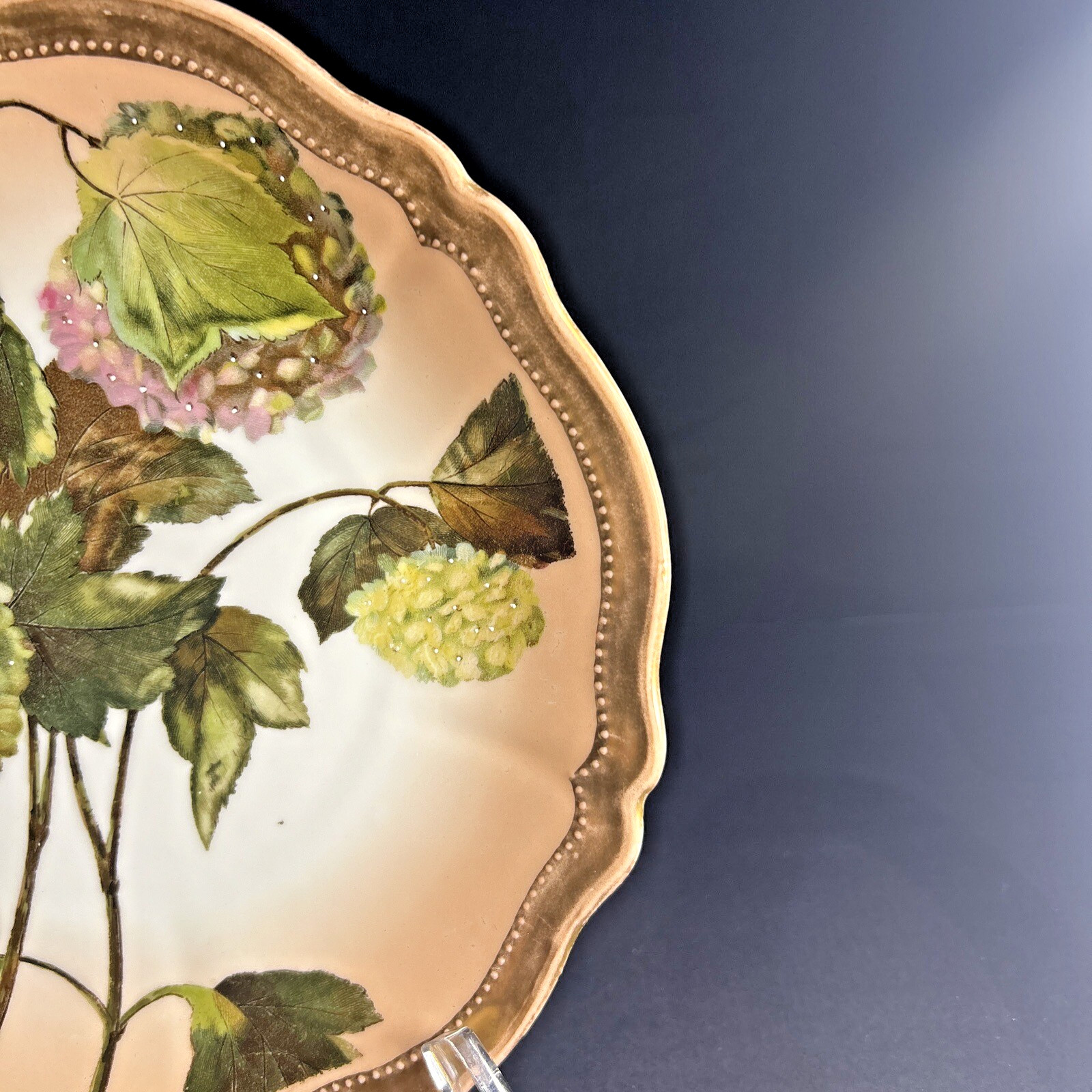 Antique O & EG Austria (circa 1899-1918) 9.5” Floral Plate Nice Condition Signed
