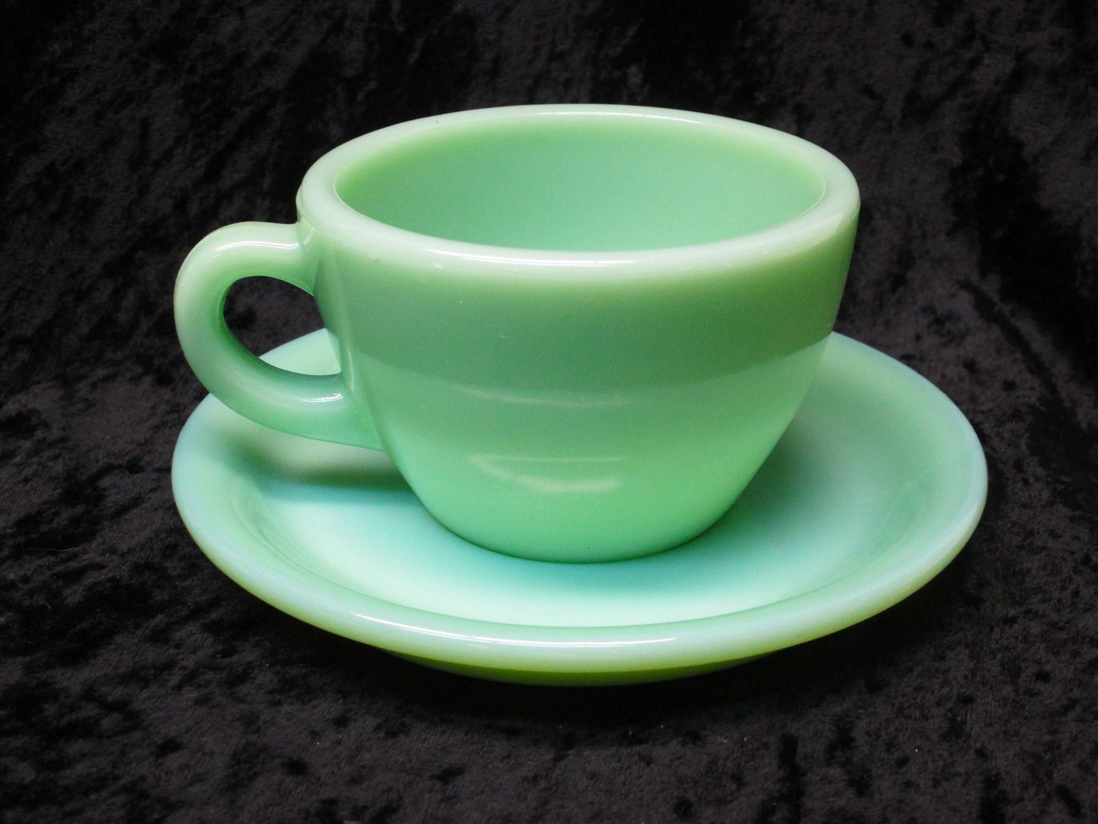 Fire-King Jade-ite Restaurant Ware #G319 Cup & #G295-6″ Saucer Mint NOS
