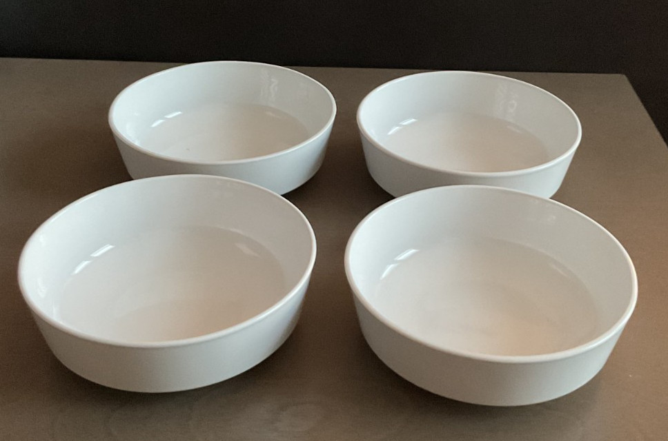 Corning Centura White Soup/ Cereal Shallow Set of 4 Pyroceram