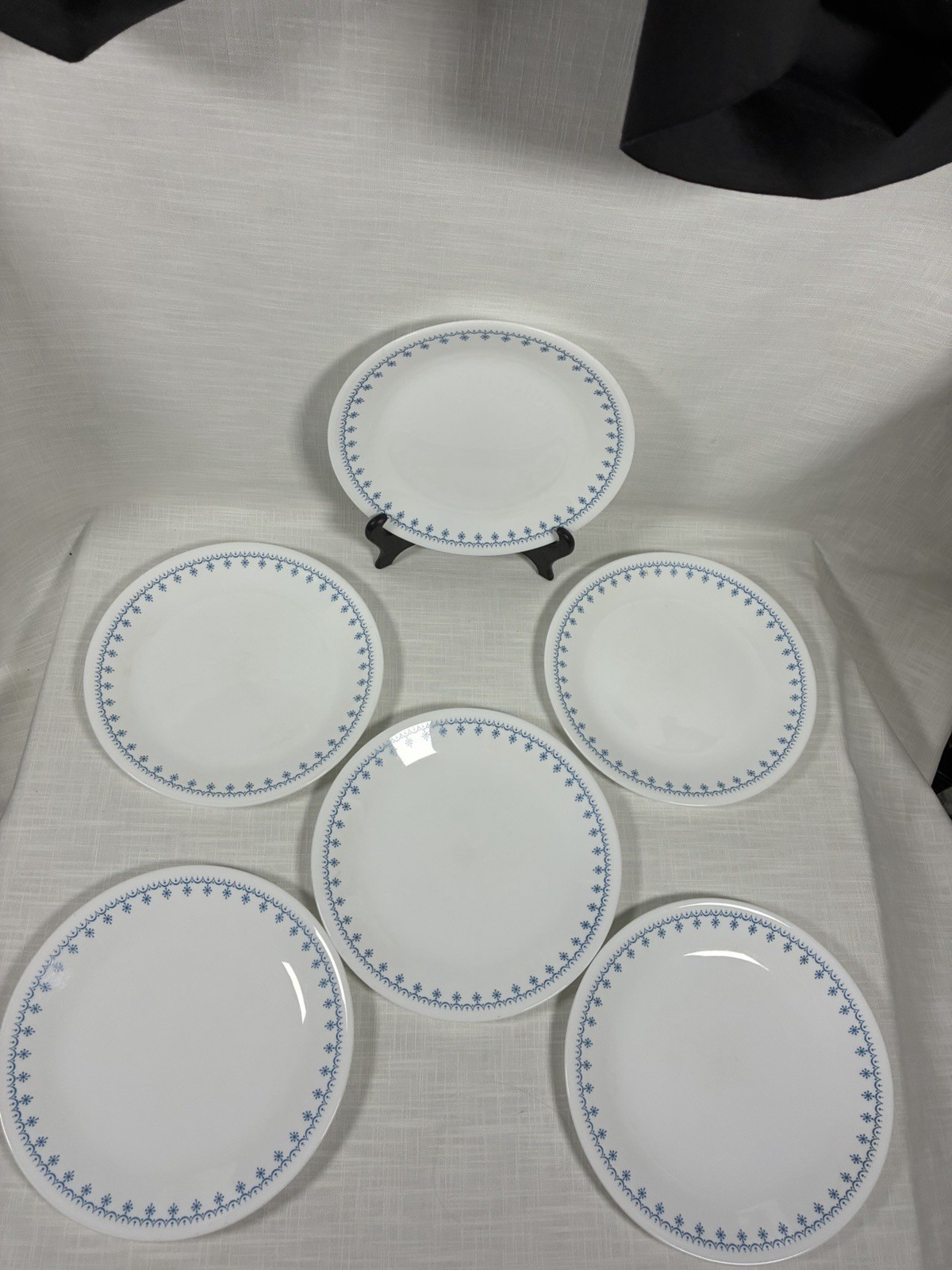 Set Of 23 Corelle Snowflake Blue / Garland, Dinner Salad Lunch Plates Bowls Cups