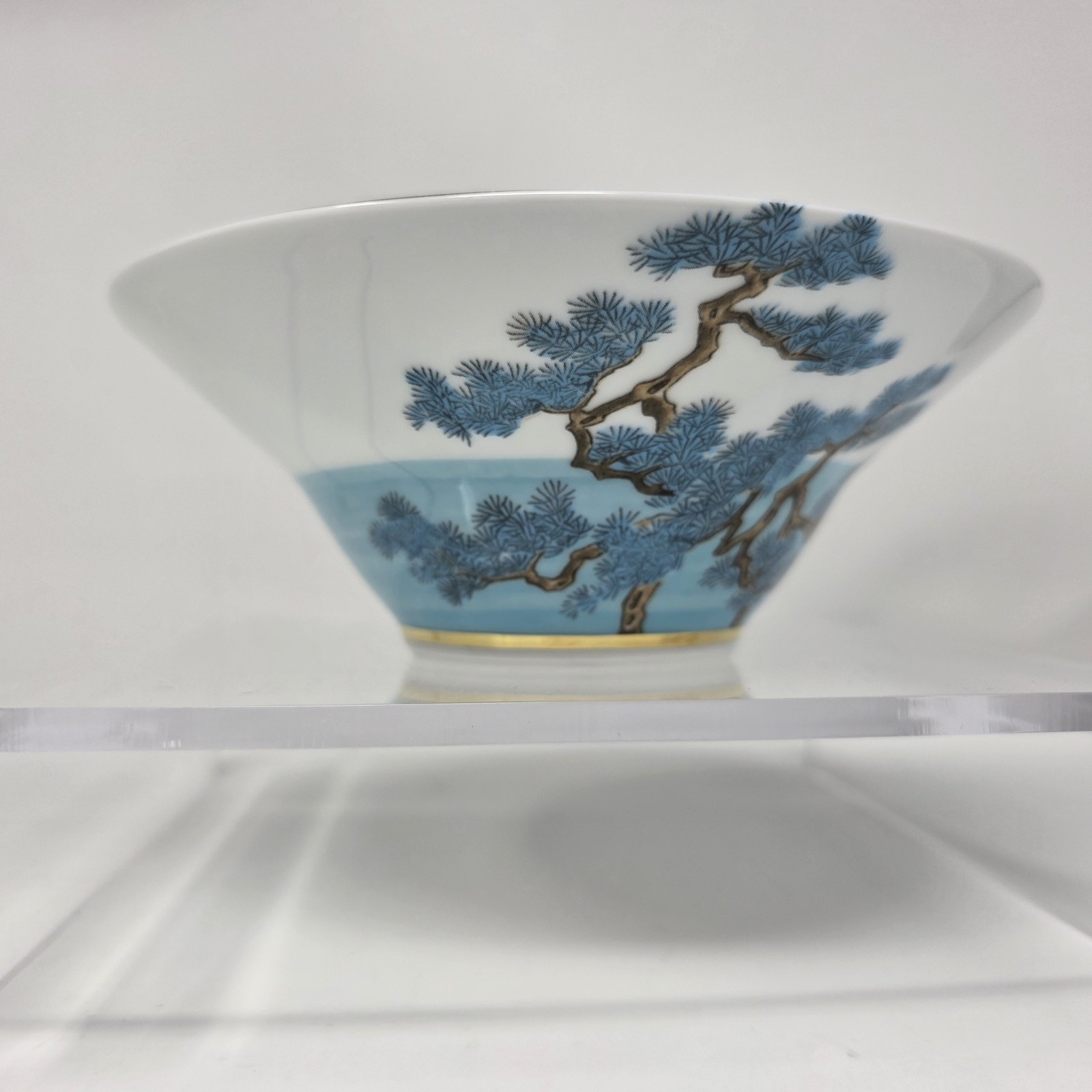 Raynaud Limoges Jardin Celeste Porcelain Bowl with Pine Tree Design 6″