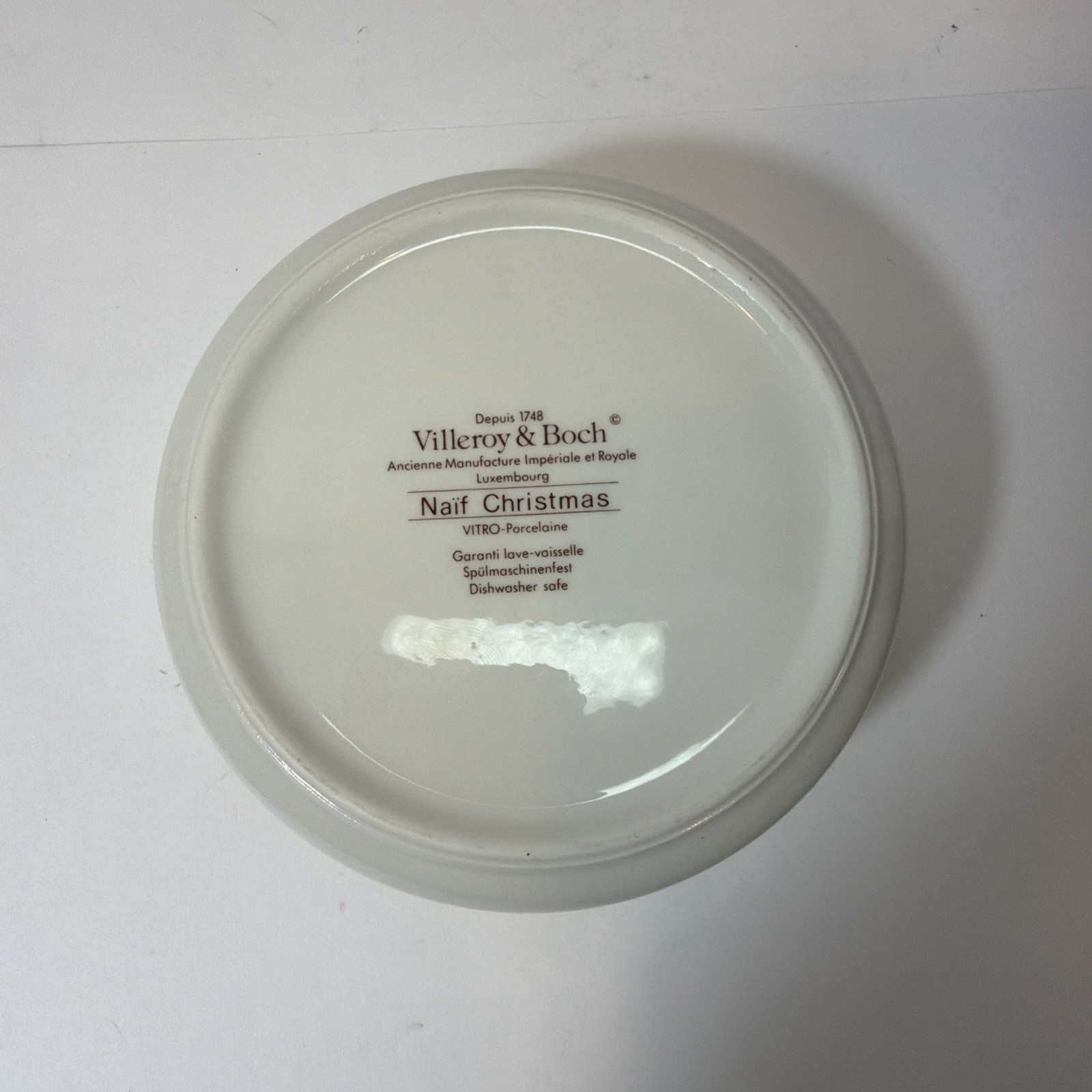 Villeroy & Boch NAIF CHRISTMAS Large Dish Box With Lid 5″ Trinket Candy Nuts