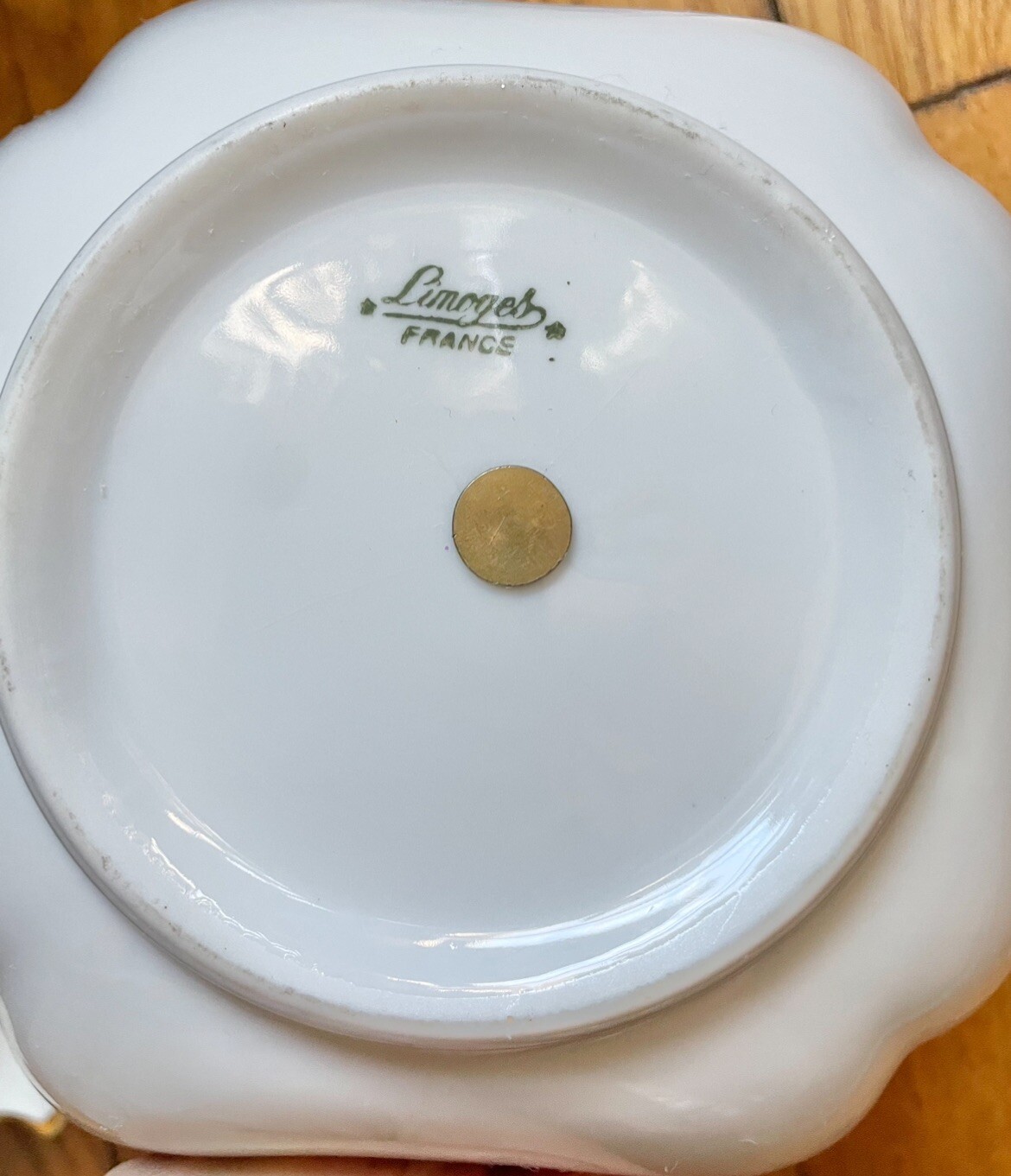 2 Limoges France Porcelain Tray Gold Trim Rose Floral Candy Nut Tidbit Dish Lot