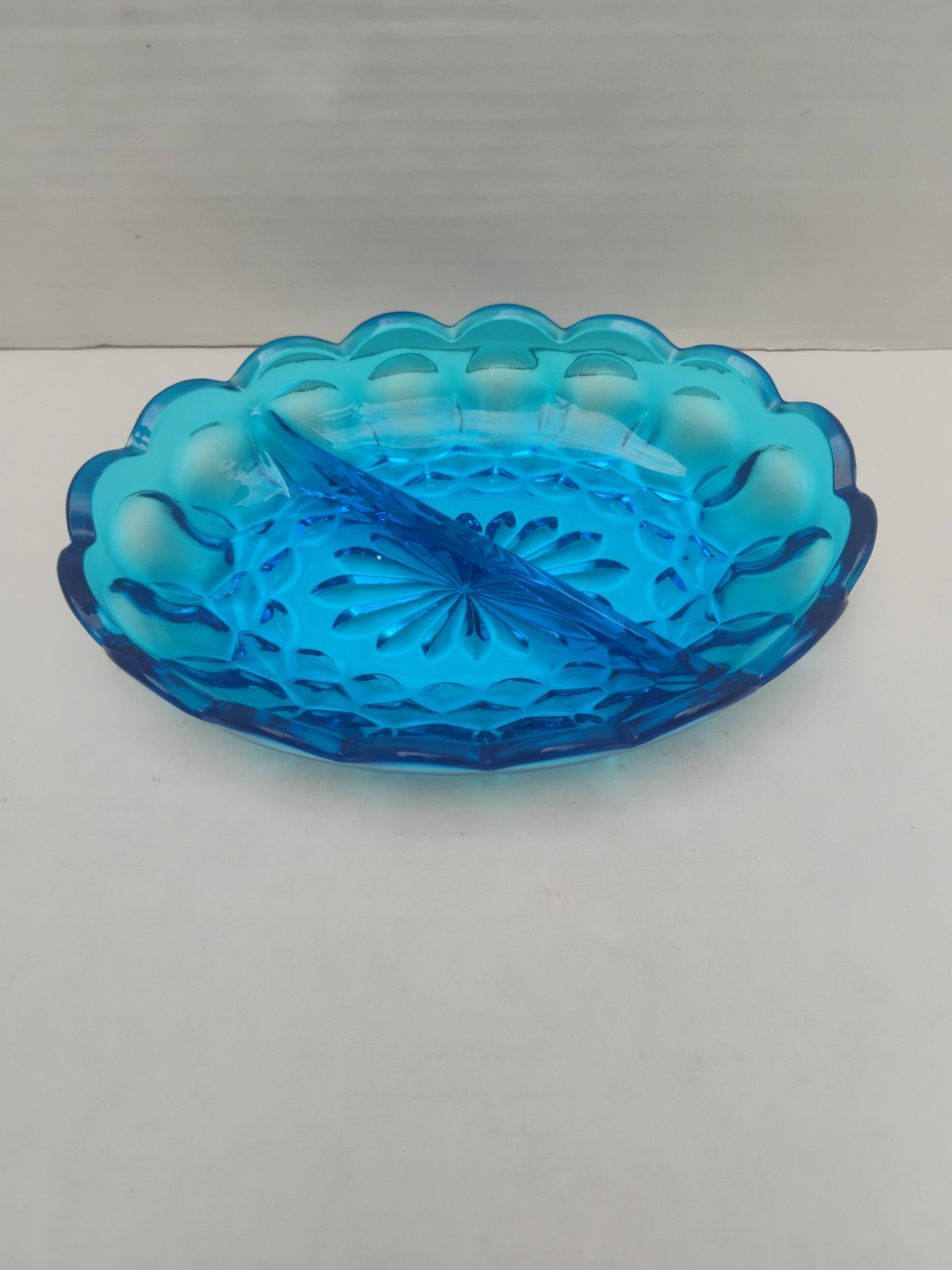 Vintage Blue Indiana Split Candy Dish or Ashtray Great Condition