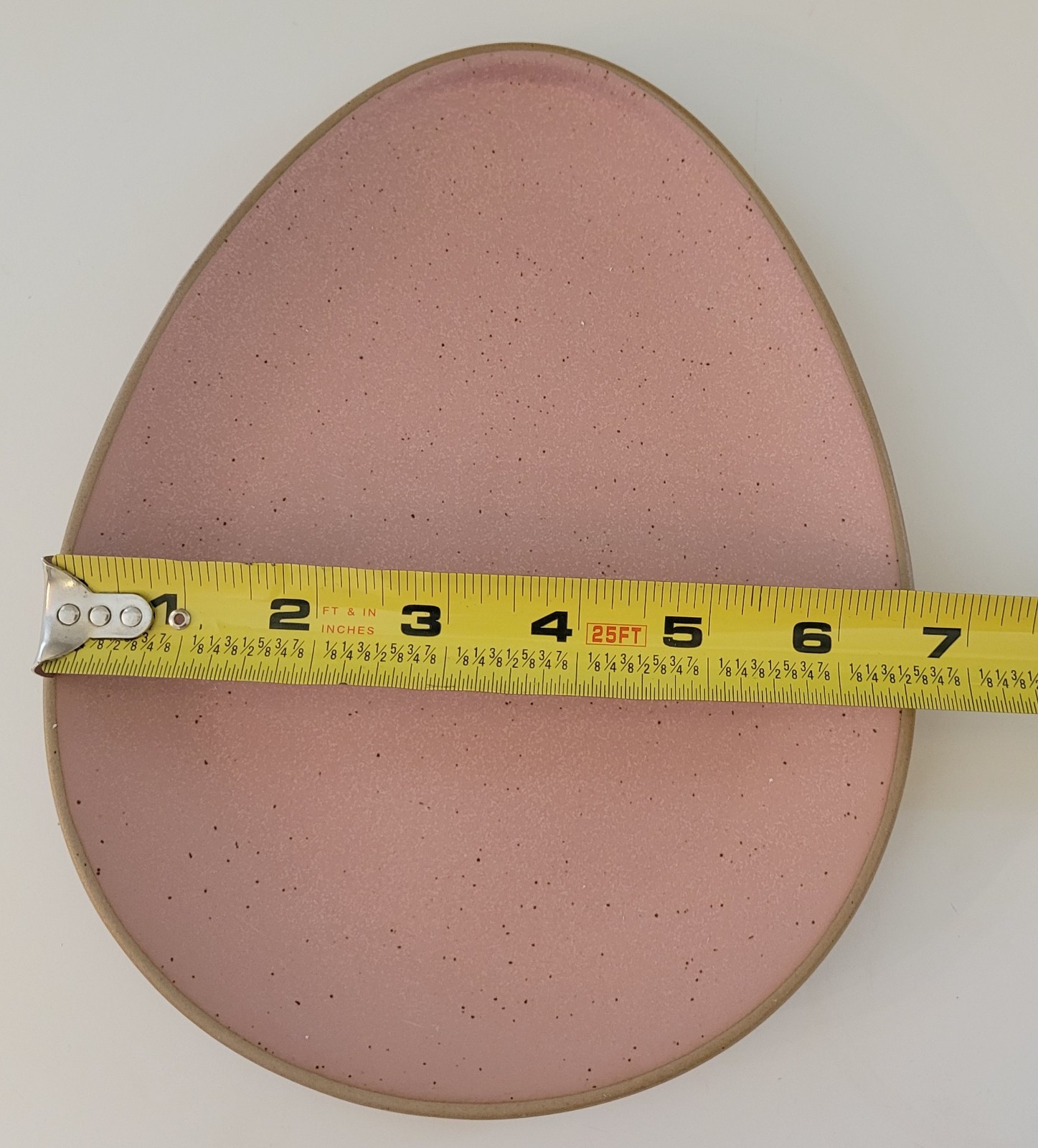 4 ct Threshold Stoneware Aqua Egg Teardrop Shape Salad Plates Pink Yellow Easter