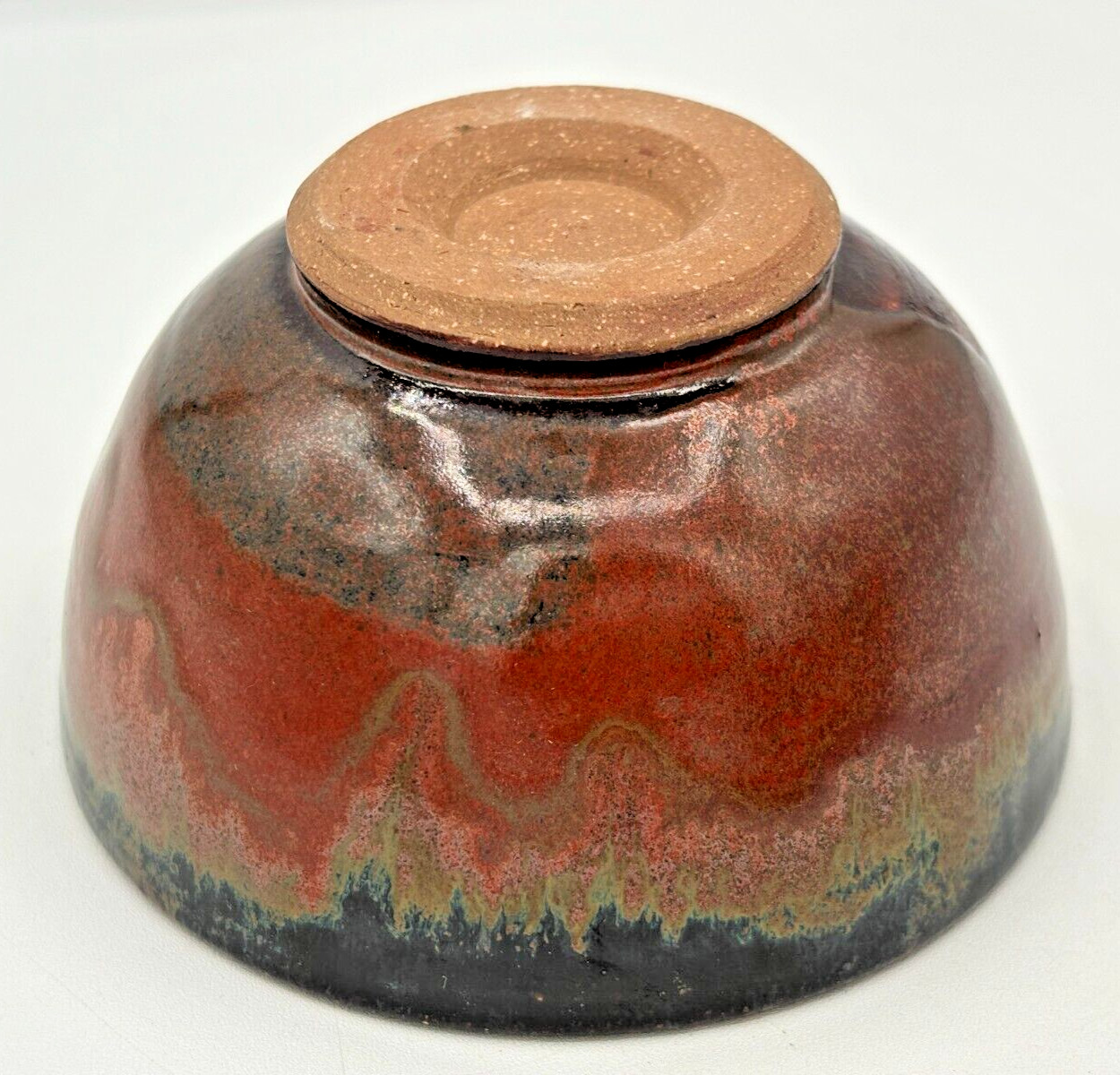 Stoneware Snack Bowls Firewood Kiln Glaze Set of 3 Wheel Thrown Studio Art