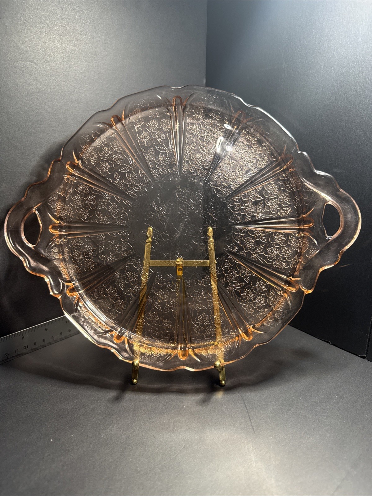 1930 Jeannette Glass ‘Cherry Blossom’ Serving Tray