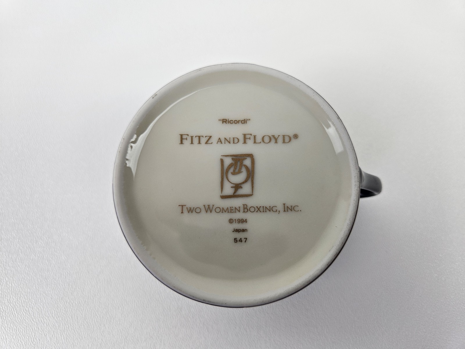 1994 Fitz & Floyd “Ricordi” Tea Cup & Saucer #547 Japan Two Women Boxing Inc Vtg