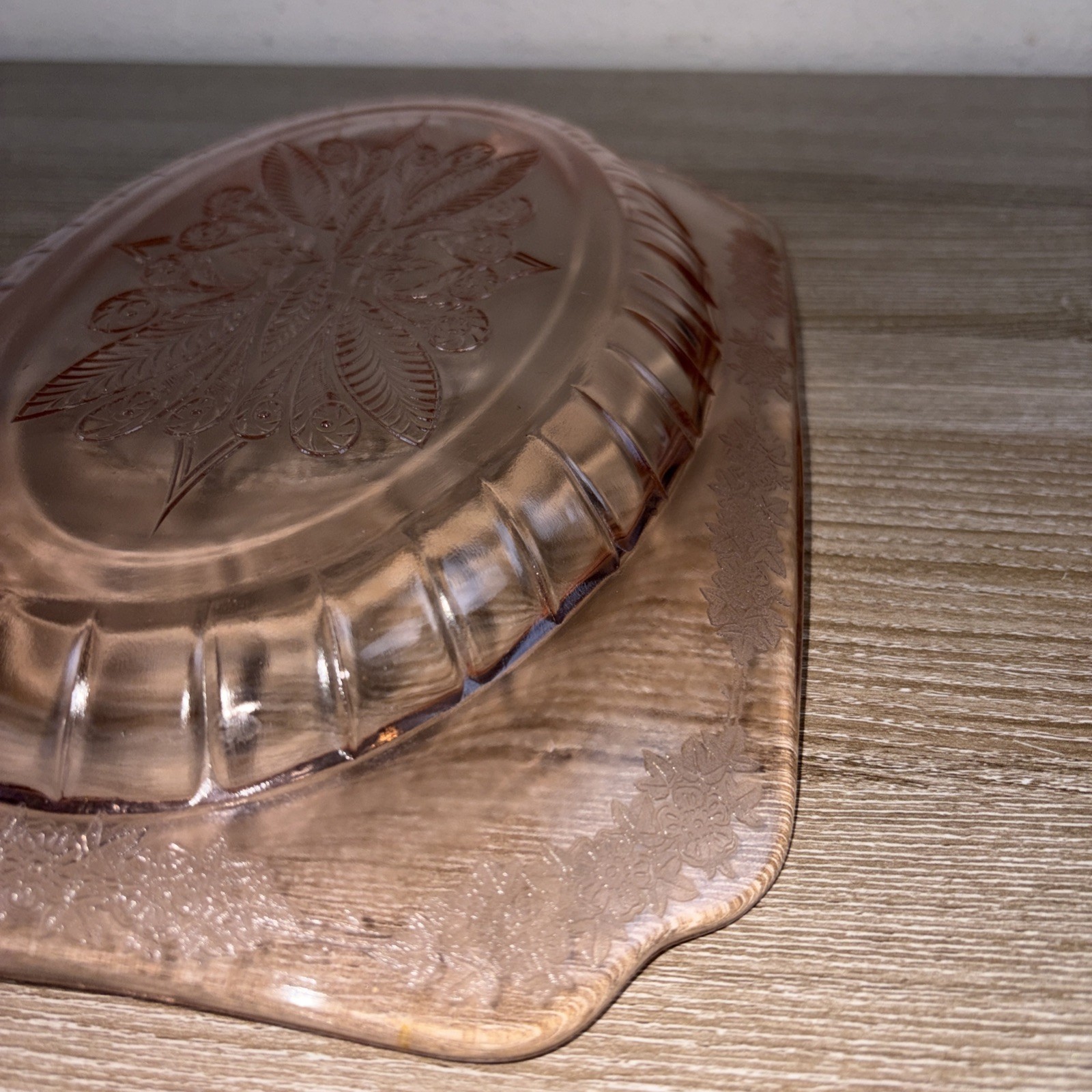 VTG Jeanette ADAM Pink Depression Glass Rectangular Serving Platter ~11 5/8″