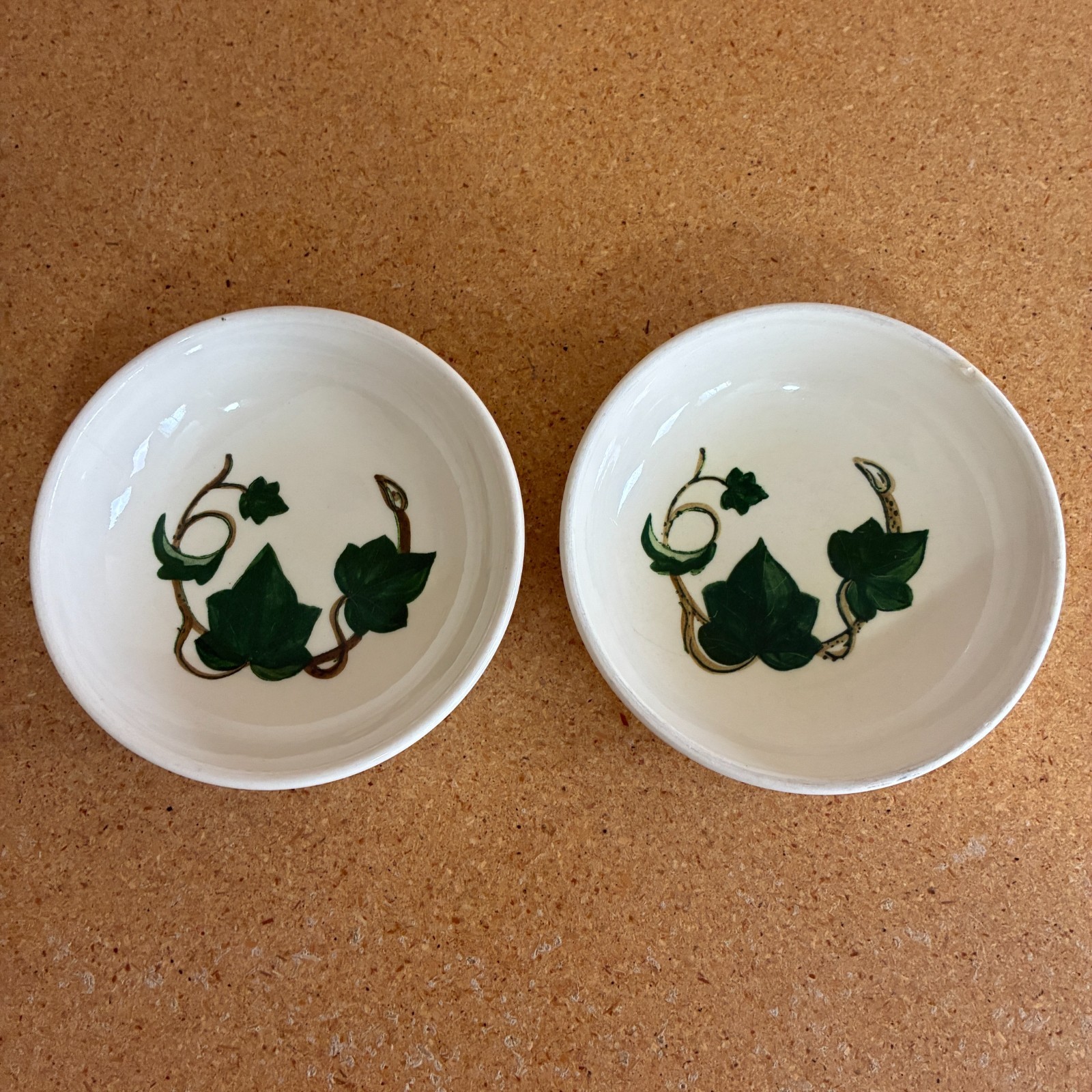 2 VTG Metlox California Ivy Poppytrail Berry Dessert Bowls 5″ Hand Painted