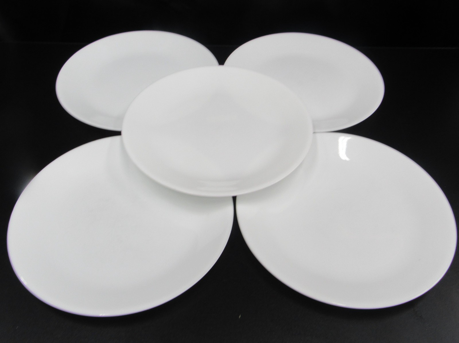 5 Corelle Winter Frost 10″ White Dinner Plates Vitrelle Made in USA