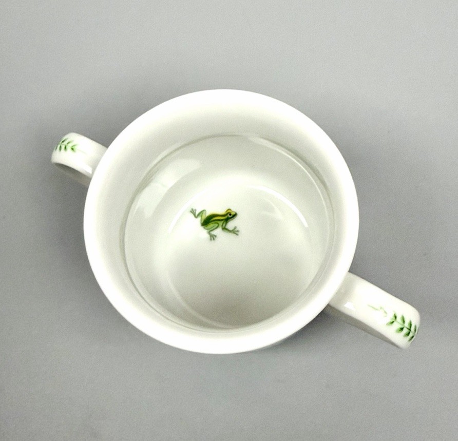 Lynn Chase Jungle Party Childs Mug 2 Handles Cup 1988 Japan Elephant Zebra Frog