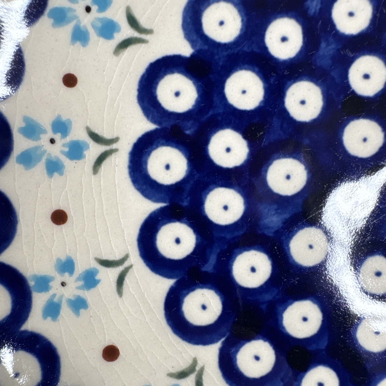Boleslawiec Polish Pottery Salad/Dessert Plate Flowering Peacock 7.75″ SET OF 4