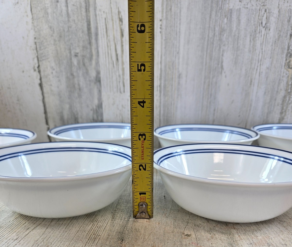 Corelle Classic Cafe Blue 7 Cereal Bowls 6.25″ Made in USA