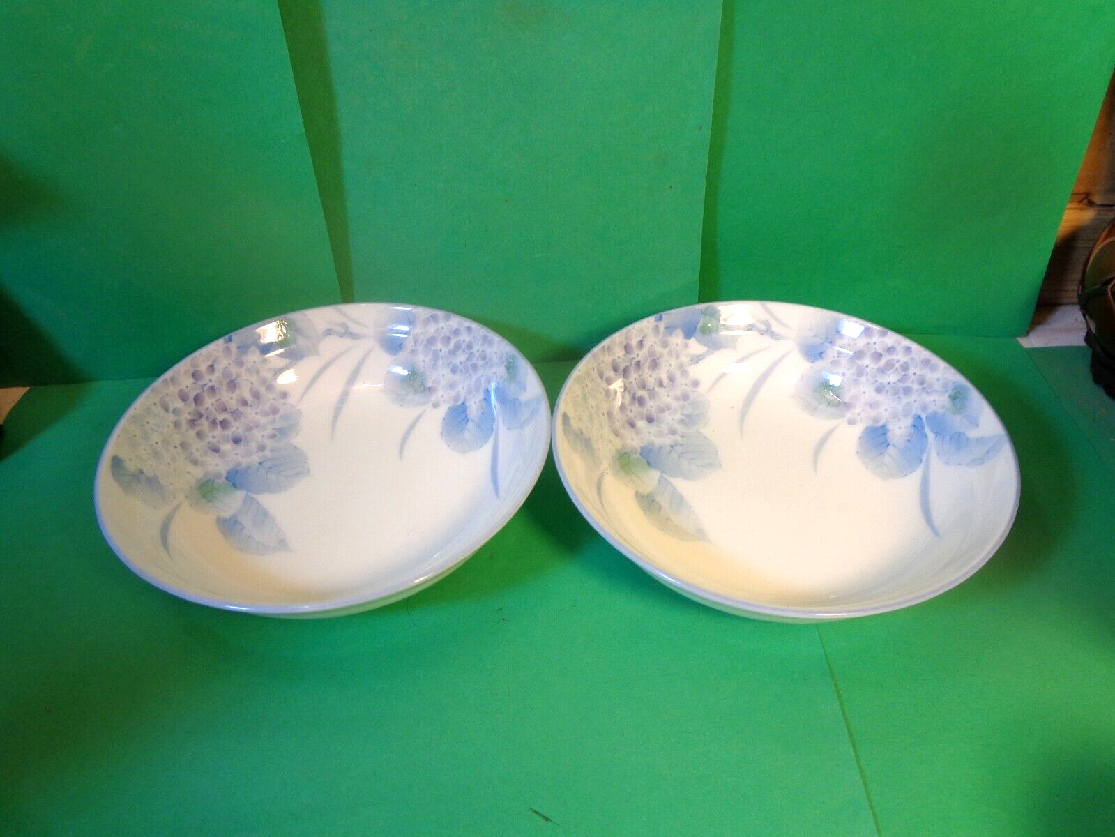 Blue Hydrangea 5 1/4″ Dessert Bowl, Mitsuho, Japan, 2 Count (Used/EUC)
