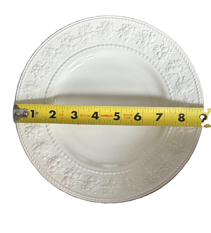Wedgwood Home Festivity White Embossed Salad Plates, 8 3/4”, Set Of 5