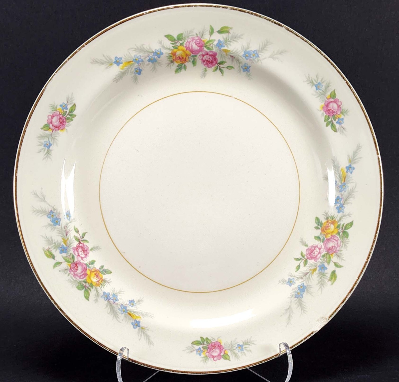 4 Vintage Mismatched China Salad Plates Gallery Wall Collection Display Cracked
