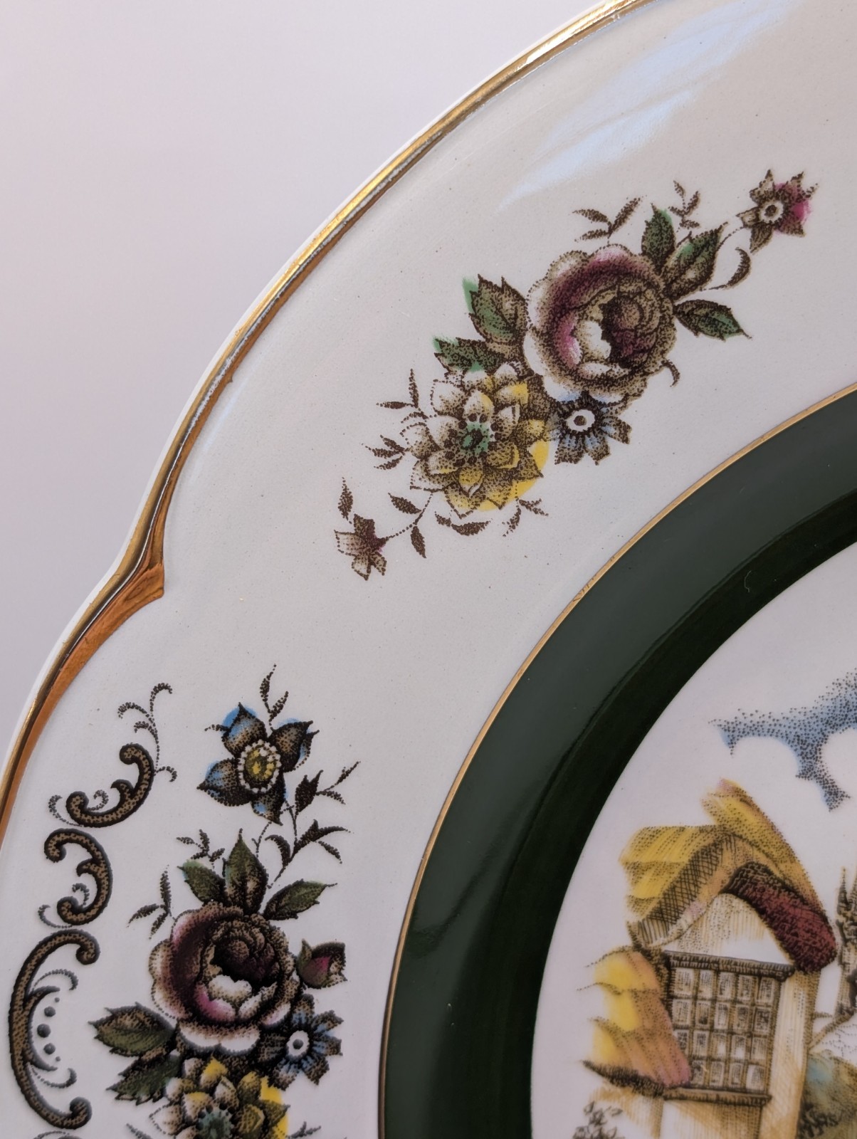 Vtg Set 2 Ascot Service Wall Plates Wood & Sons England Decorative 10″ Hangers