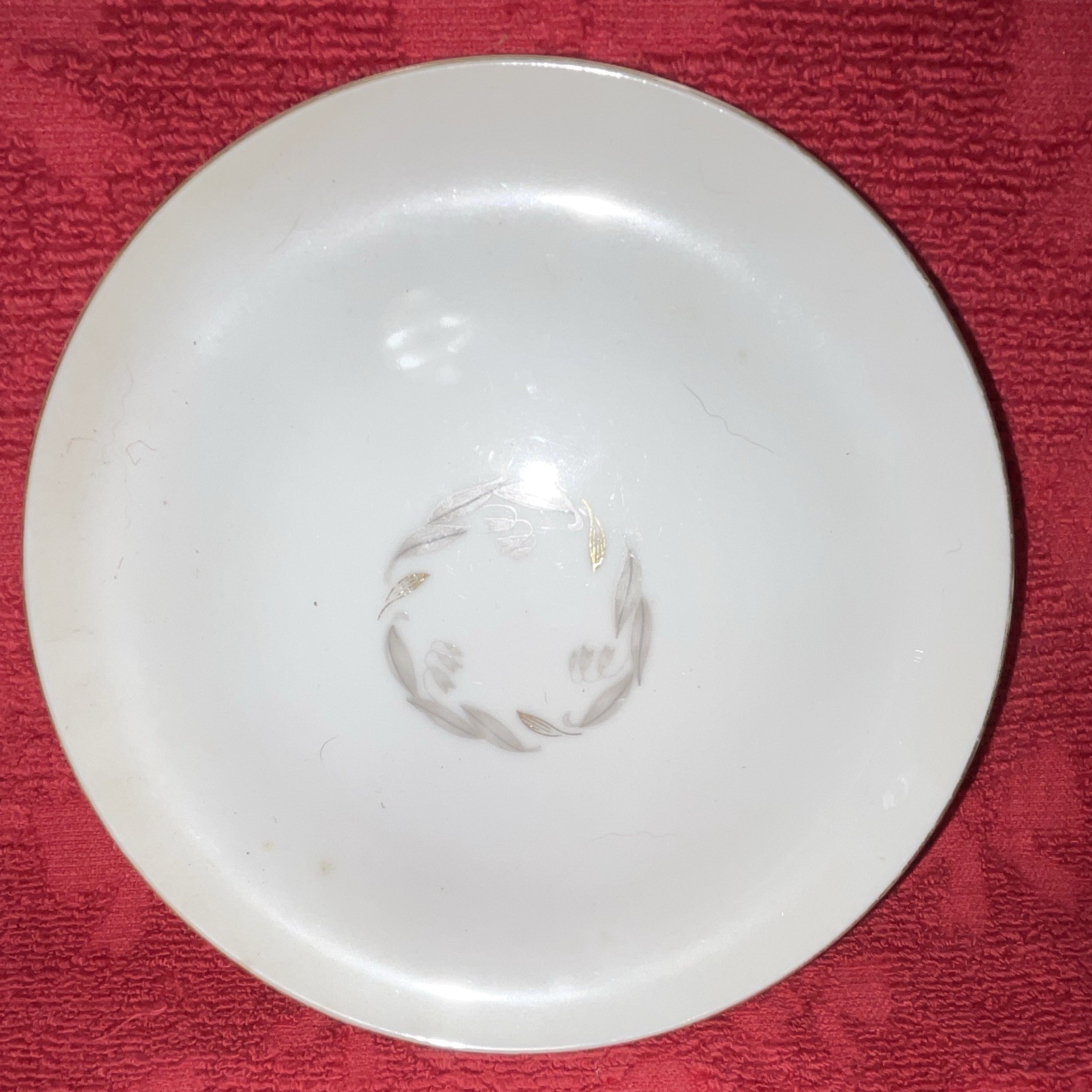 Kaysons Golden Fantasy White & Gold China Dessert Plate 6.25in Round Glossy