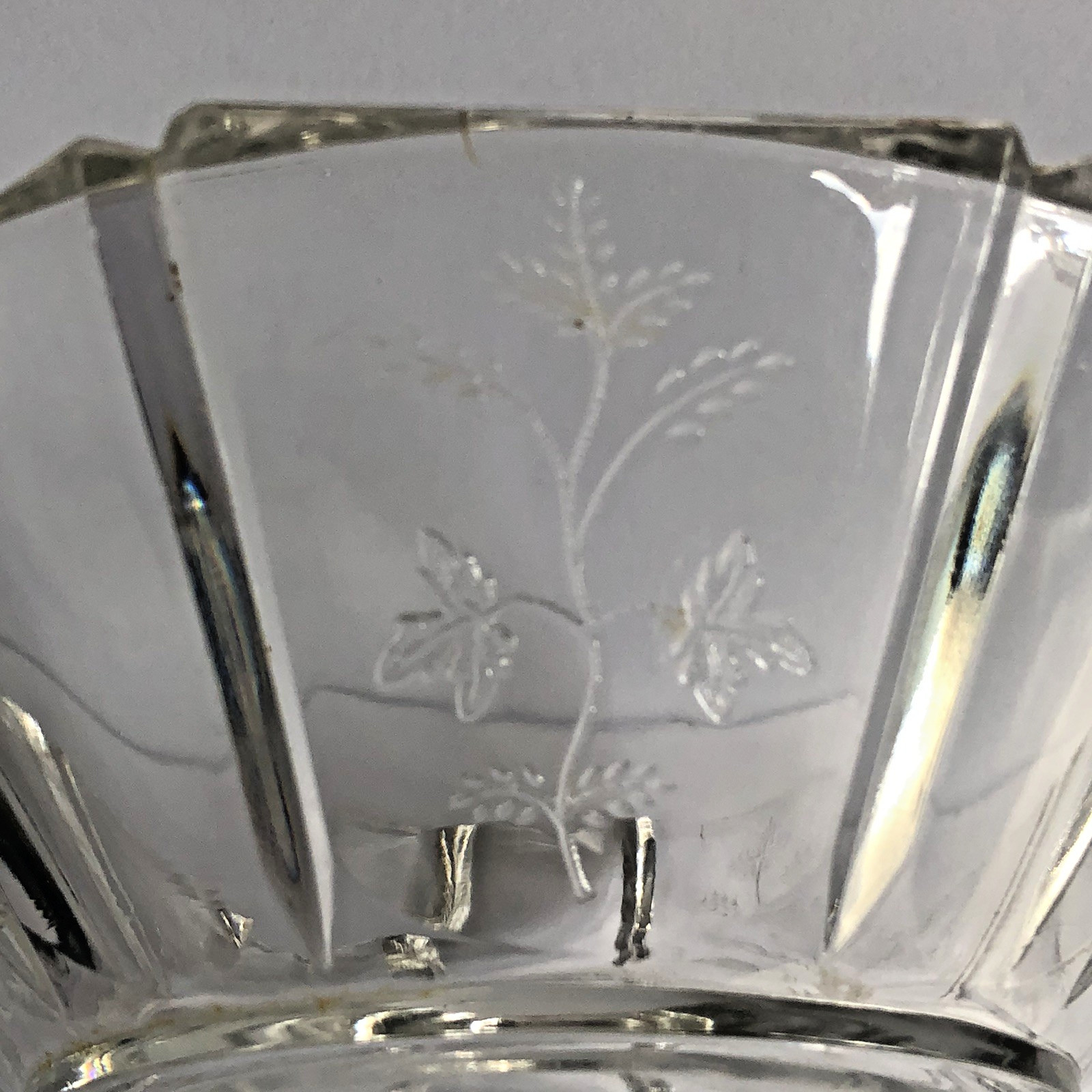 Bryce Higbee Indian Tree Paneled Glass Pedestal Compote 5.5″ EAPG Sprig Pattern