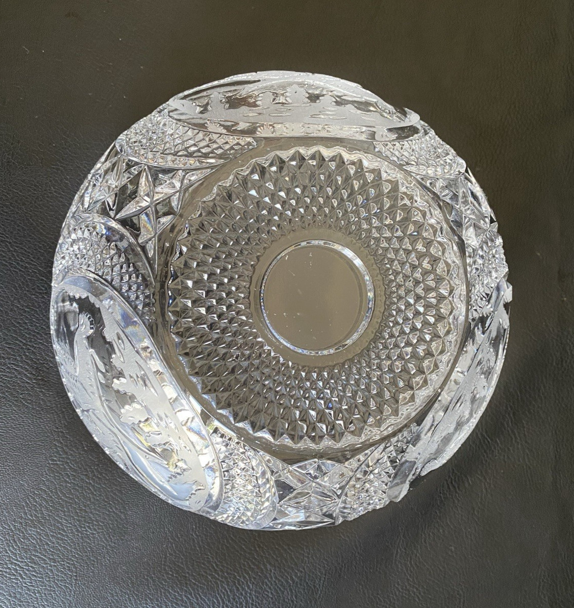 Antique ABP American Brilliant Period Cut Crystal 8.25″ Bowl Saw-Tooth Edge