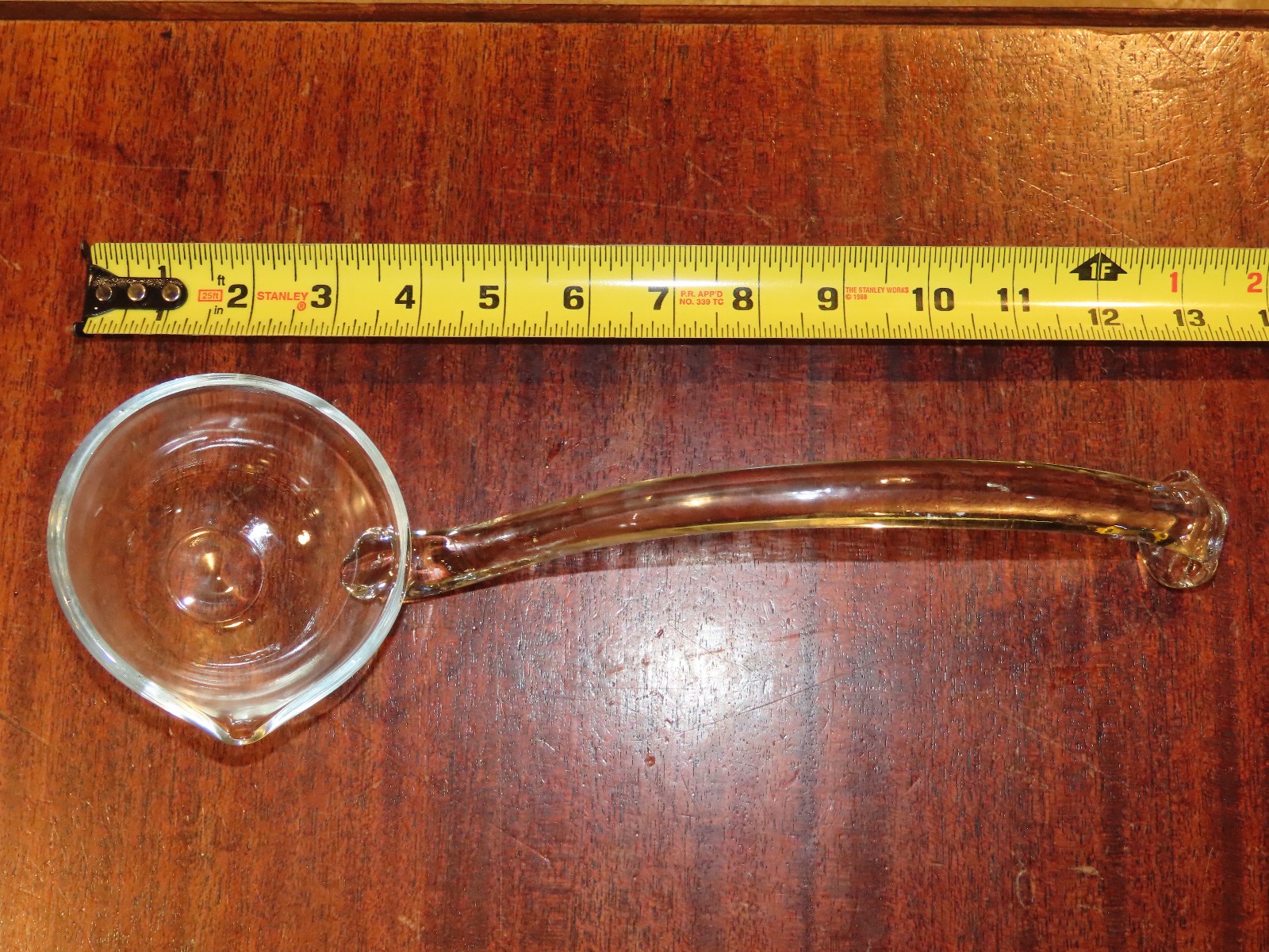 Heavy Glass Punch Bowl Ladle 13″ Punch bowl dipper w/ pour spout, Clear