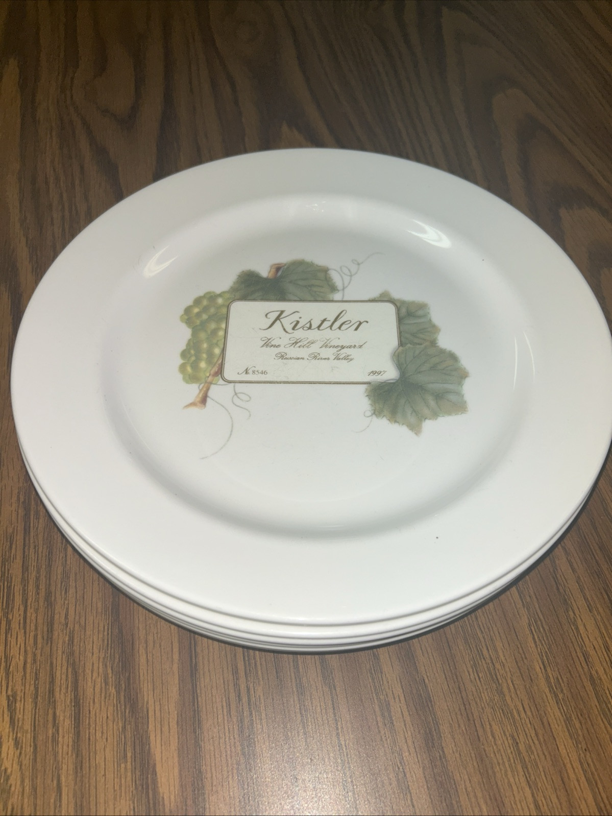 6 Wedgwood Grand Gourmet Vintage Collection Wine Theme 10″ Dinner Plates 1999
