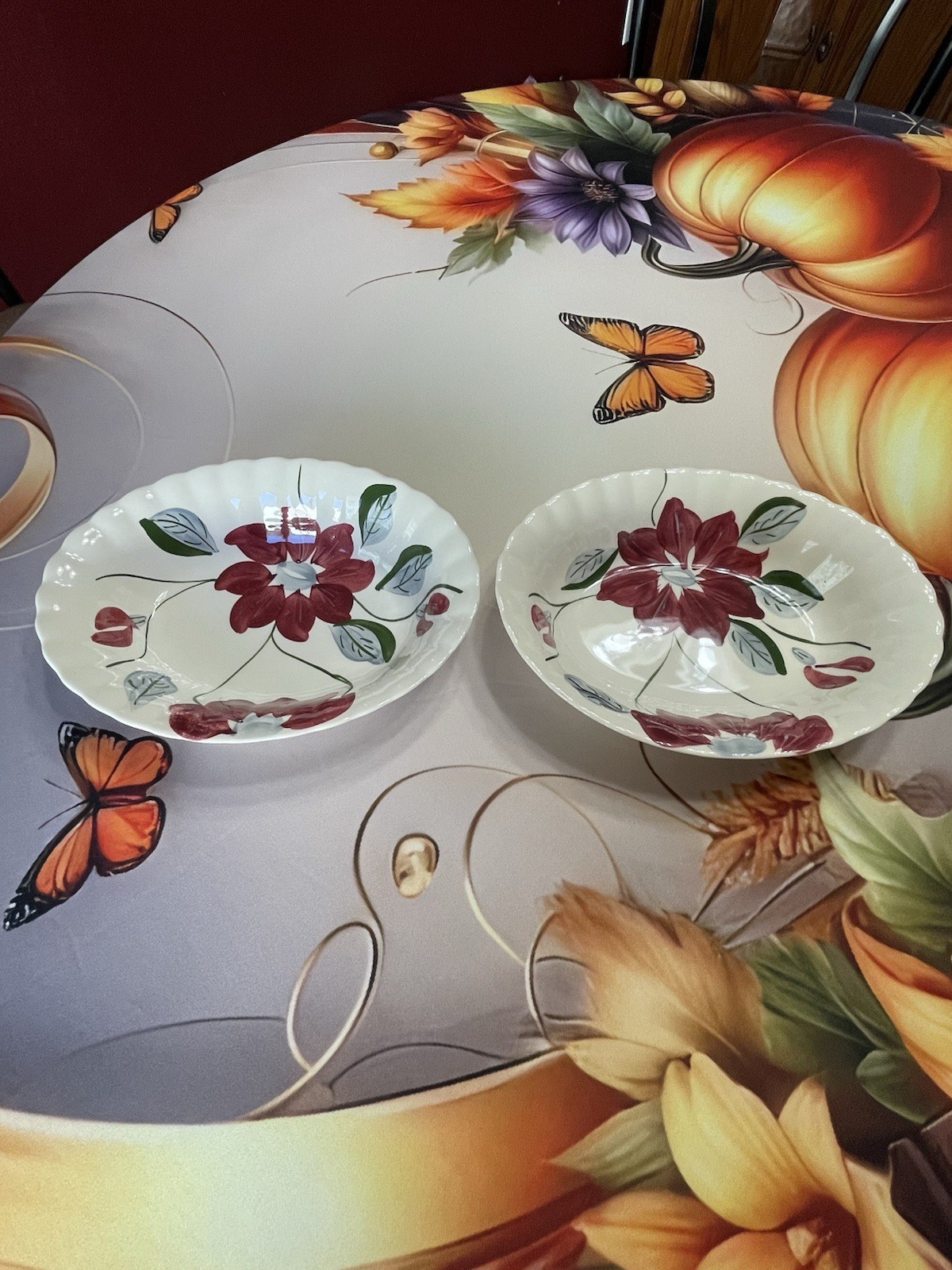 Set Of 2 Hand Painted Serving Bowls