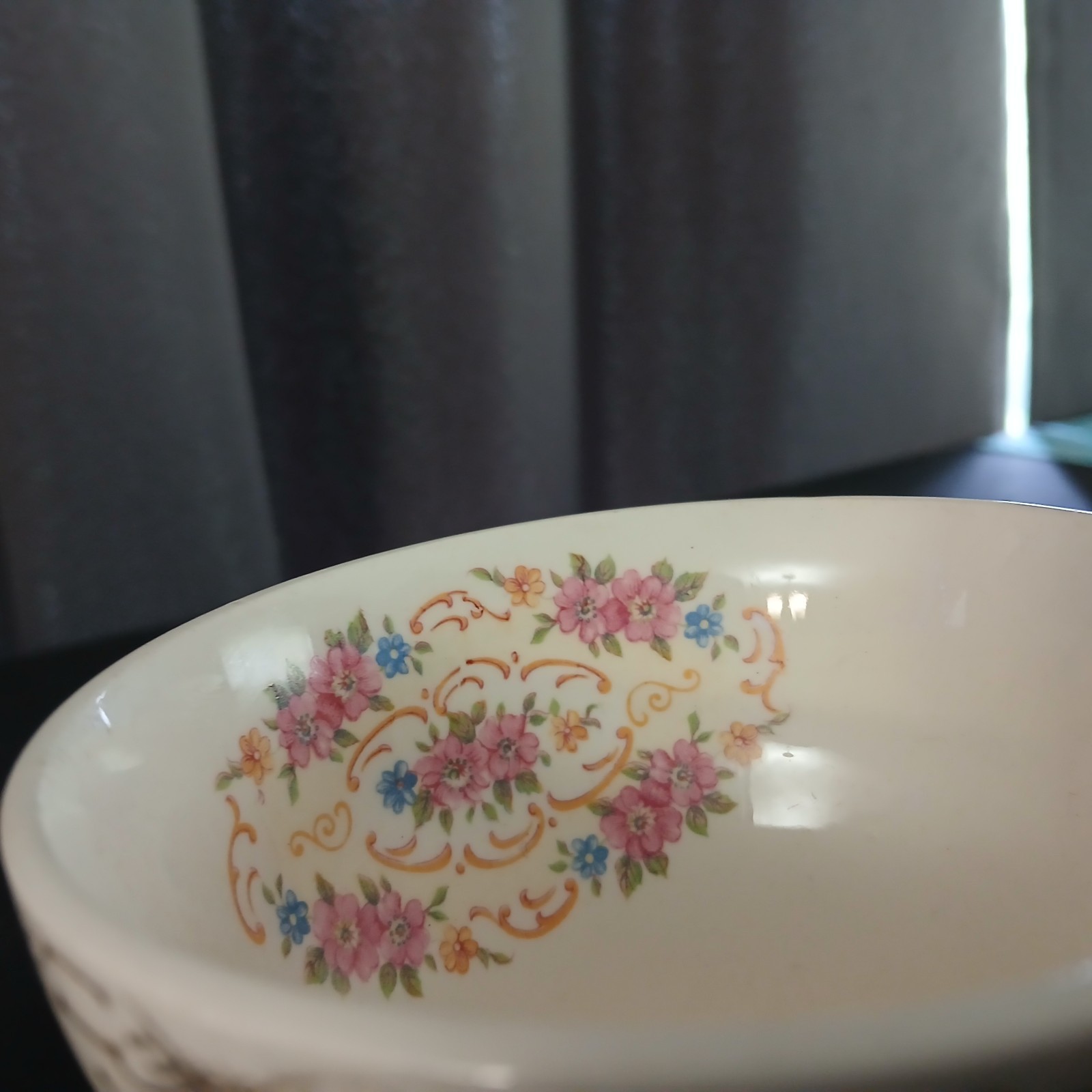 Vintage Triumph American Limoges Teacups set of 2 Norway Gold Floral