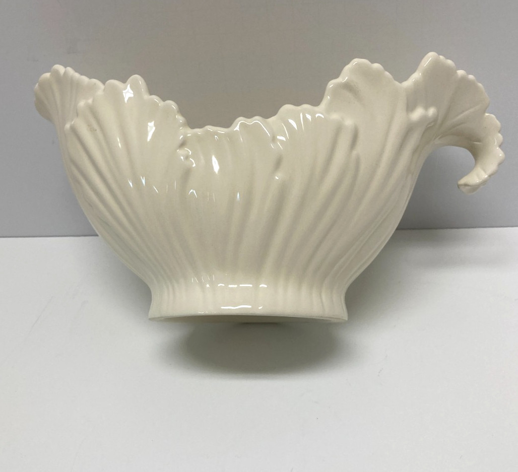 2009 Lenox 75th Anniversary Leaf Ceramic Gravy Boat Planter Ivory White – Lovely