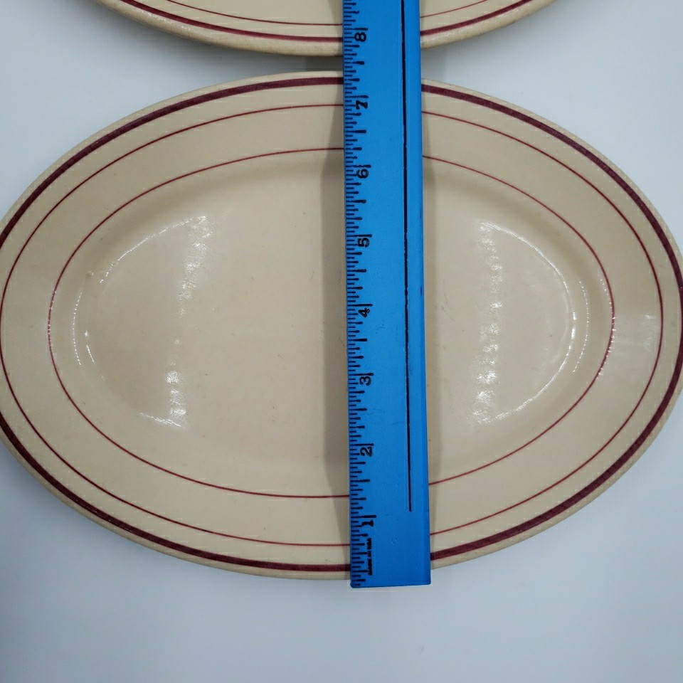 Clarks Store Fixture Co Wellsville China Oval Plate Platter 2PC Flint Michigan