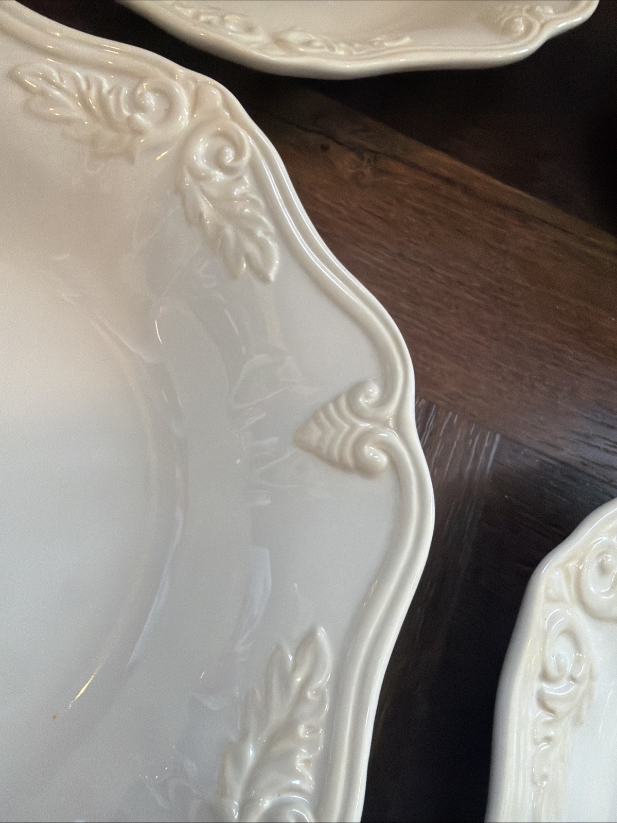Set of 4 Lenox Butler’s Pantry Gourmet Pasta Soup Bowls Classic White Embossed