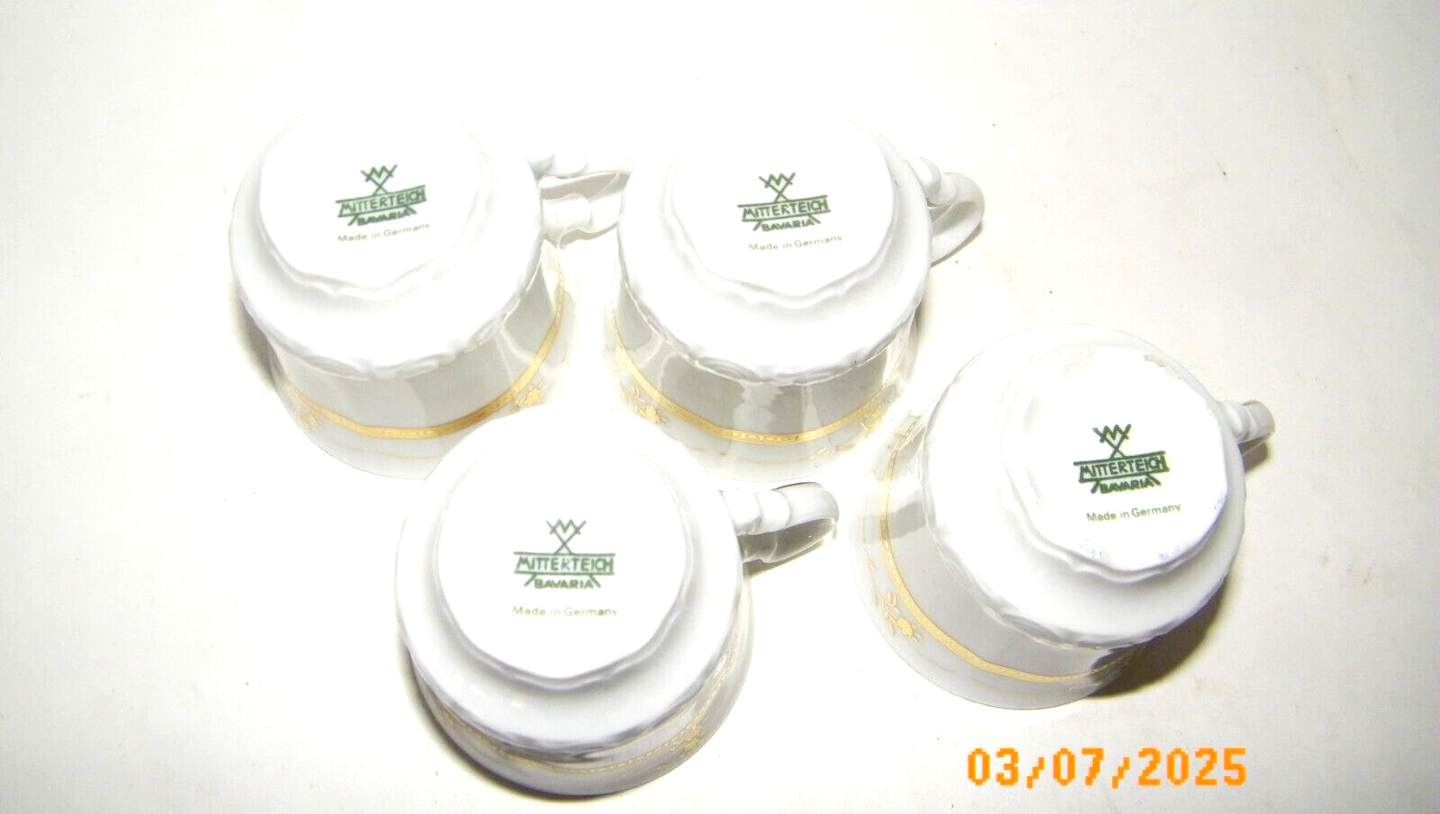 MITTERTEICH BAVARIA DEMITASSE CUP & SAUCER SET of 4 MADE IN GERMANY VTG