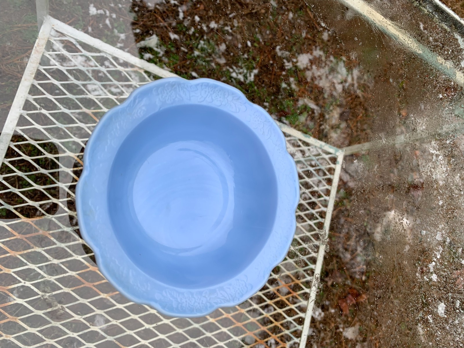 Cherry Blossom 4.75″ Bowl Delphite Blue Jeannette Glass 1930-39 Depression Glass