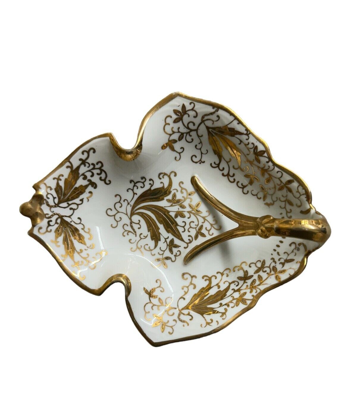 Vintage Lenwile Ardalt 6859 Embossed Gold Leaf Scroll Tray