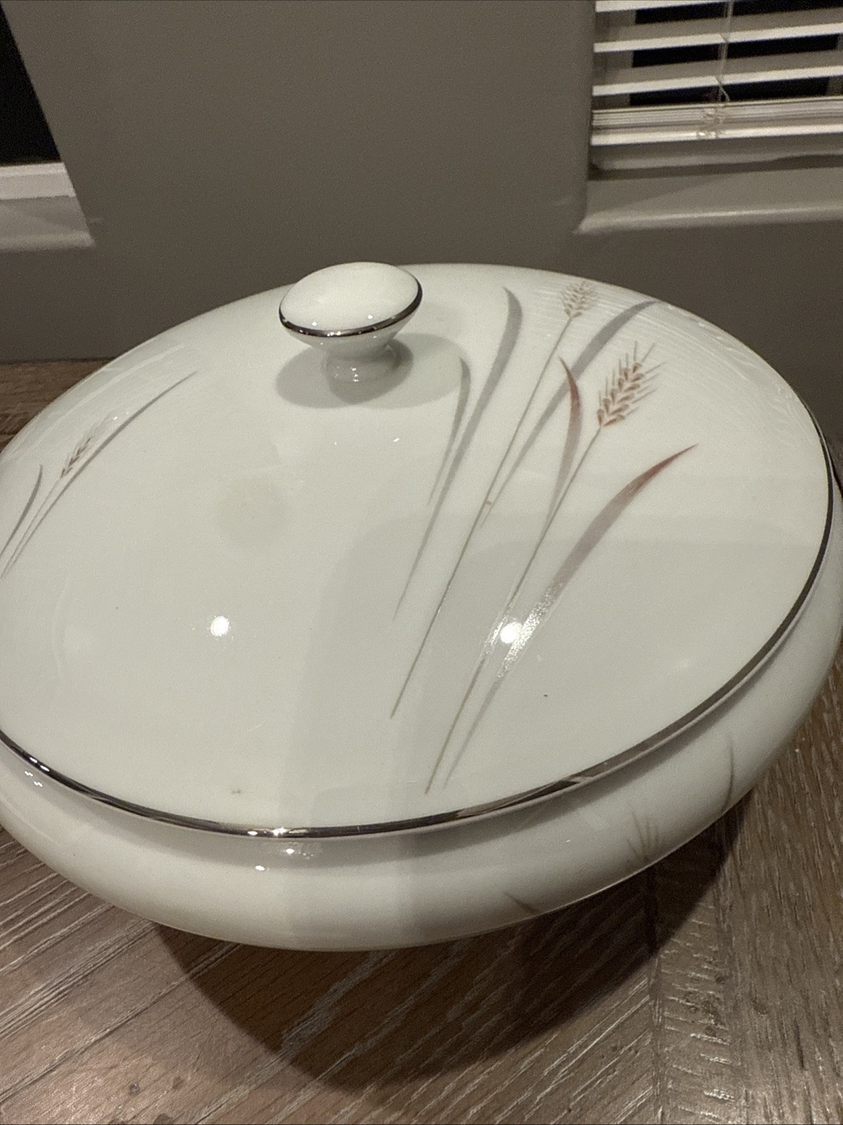 Platinum Wheat Fine China Covered Serving Bowl