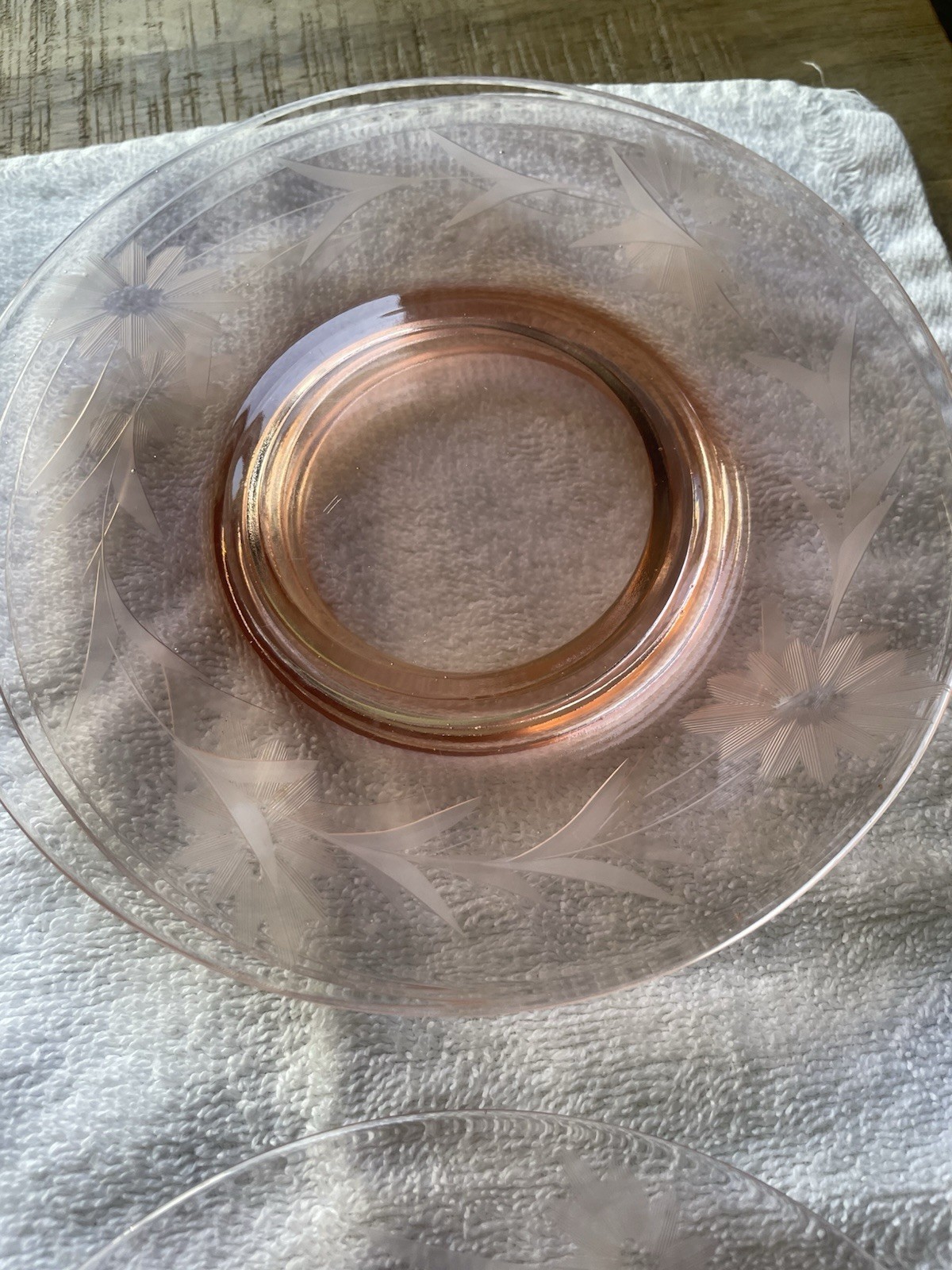 Vintage Pink Depression Glass Plates Set Of 6 6.5in