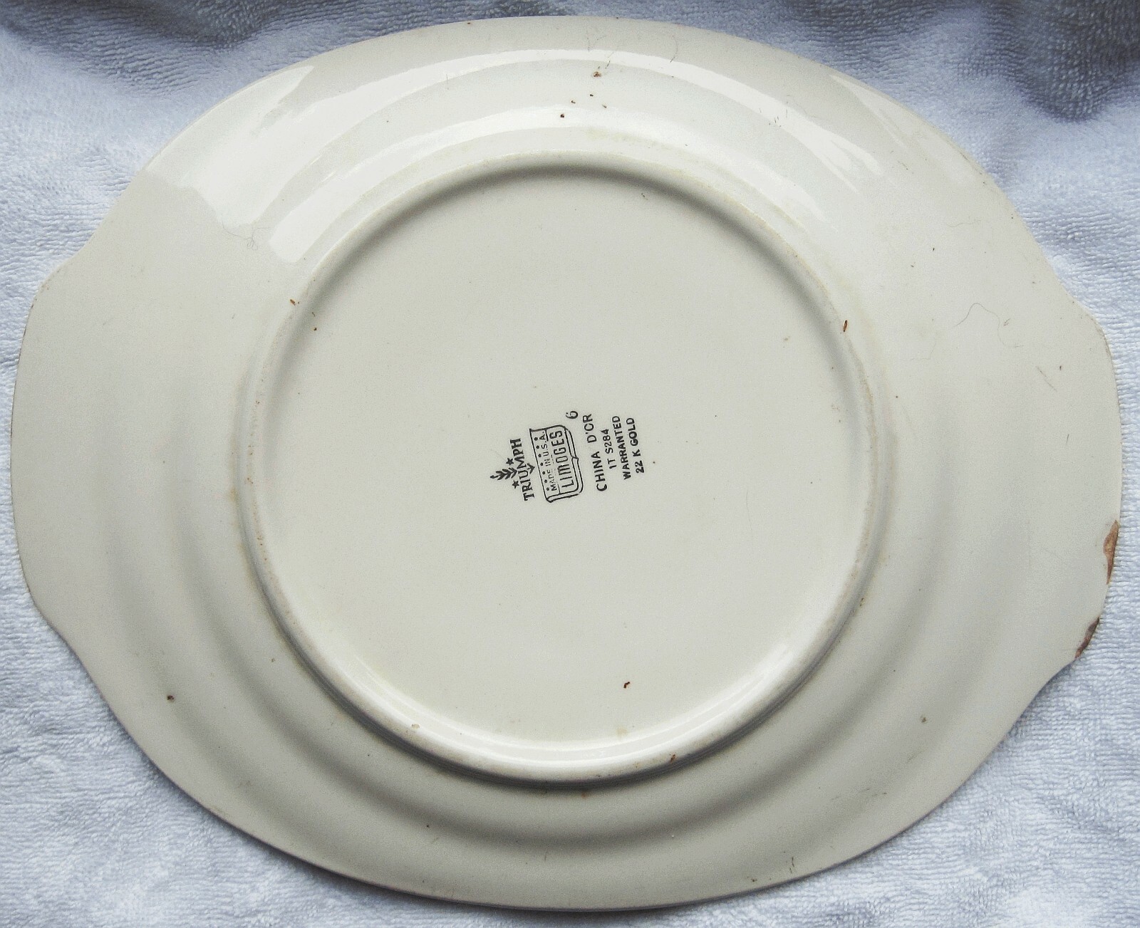 Limoges Platter 22 karat Gold Trim Triumph S284 1T Vintage Well-Used