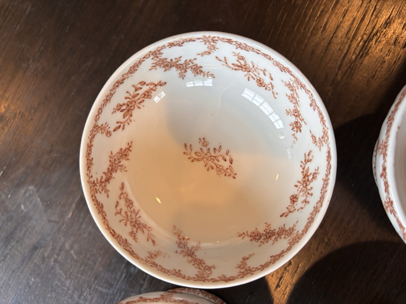 Set Of 4 Vtg Transferware Footed Compote Bowls