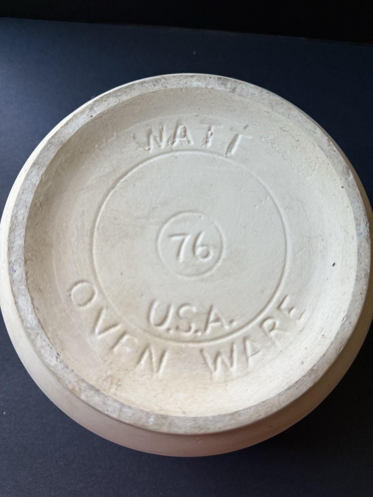 Vintage Watt Oven Ware Pottery Lidded Bisque Beige Chili Bean Crock Pot Cottage
