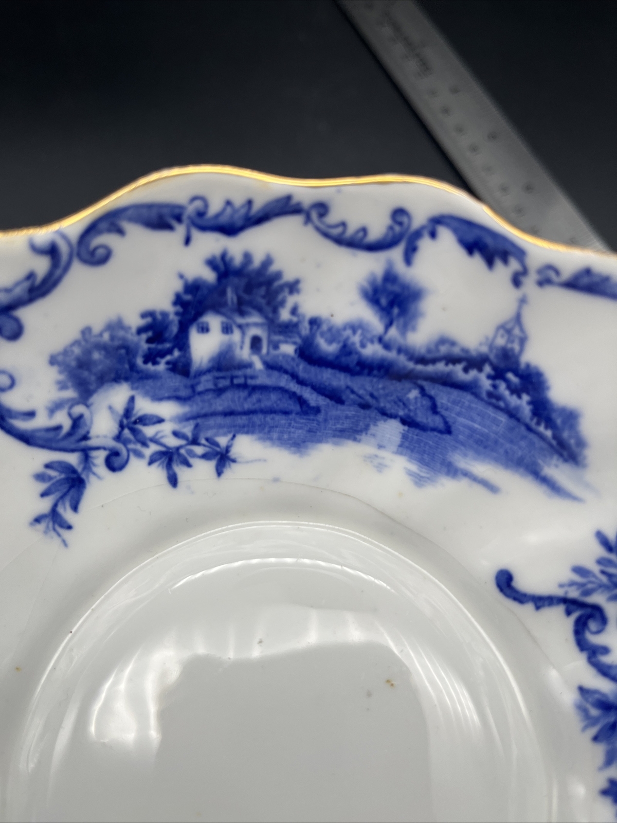Vtg/antique William Alsger Adderley & Co. Delph Fine Bone China Bowl Blue READ