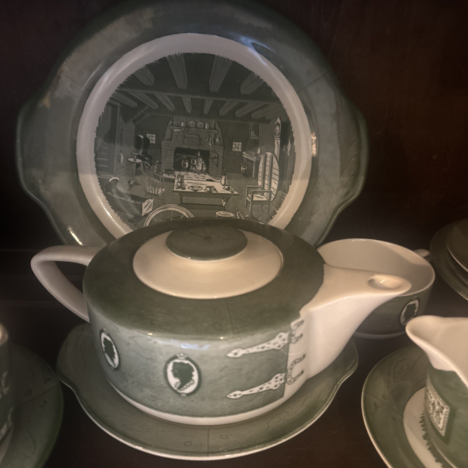 Antique Colonial Homestead by Royal Dishes Bowl Plate Set and Plate Assortment