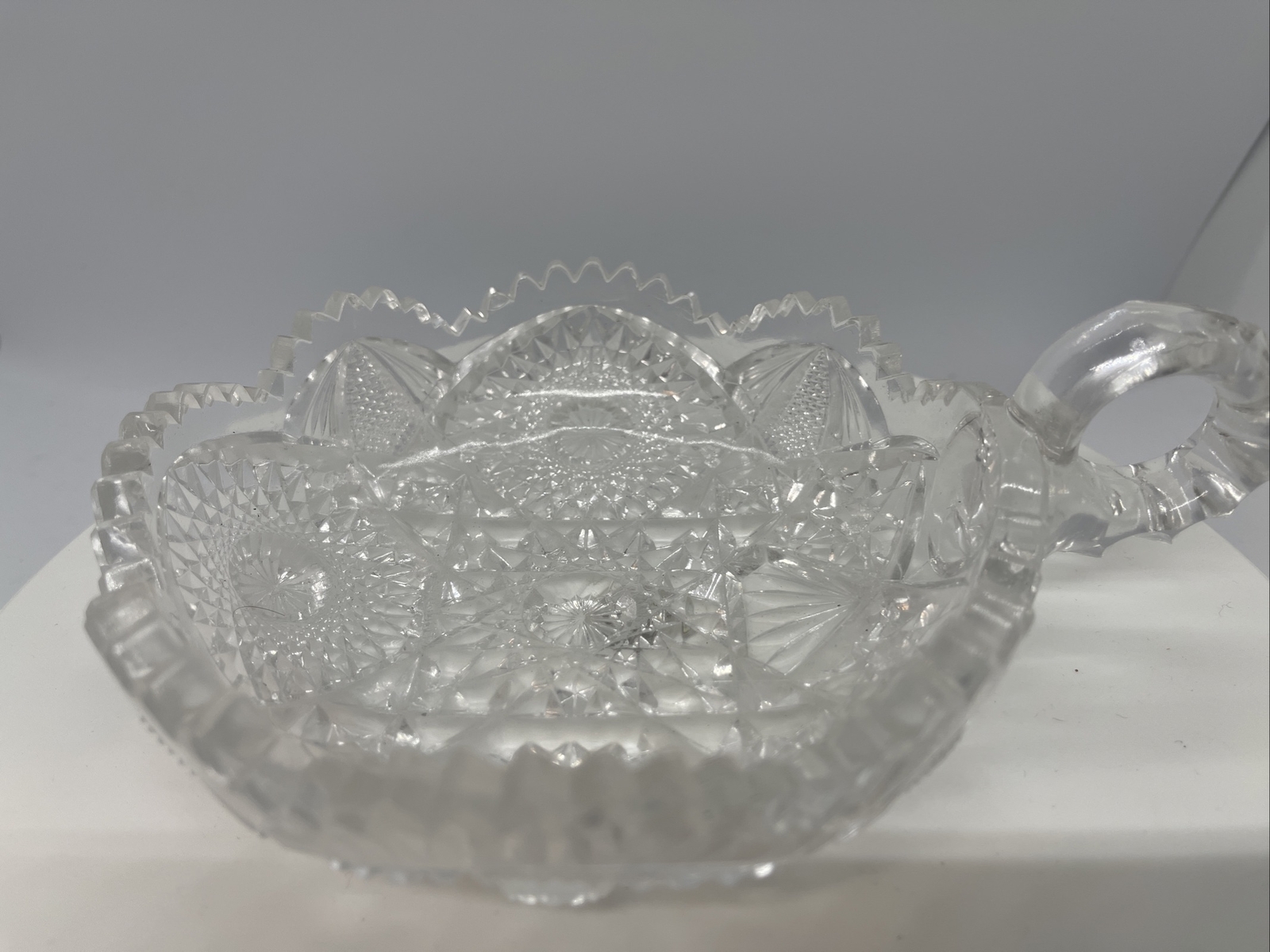 Vintage Solid Crystal Cut Glass Decorative Dish – 5 1/2 Inches