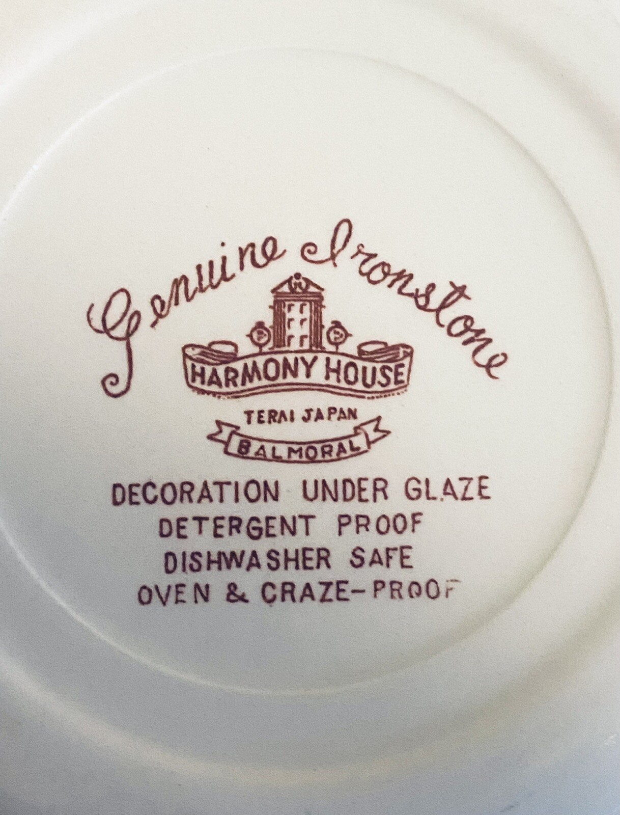 Harmony House RED Balmoral Ceramic Dessert Plates 6” Set Of 4