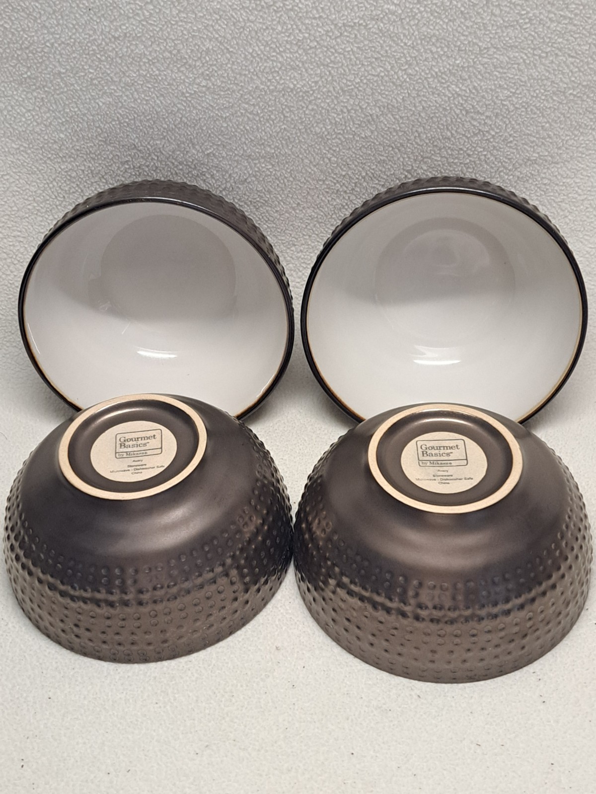 Mikasa Gourmet Basic Stoneware Avery (4) 6 1/4″ Cereal Bowls Excellent