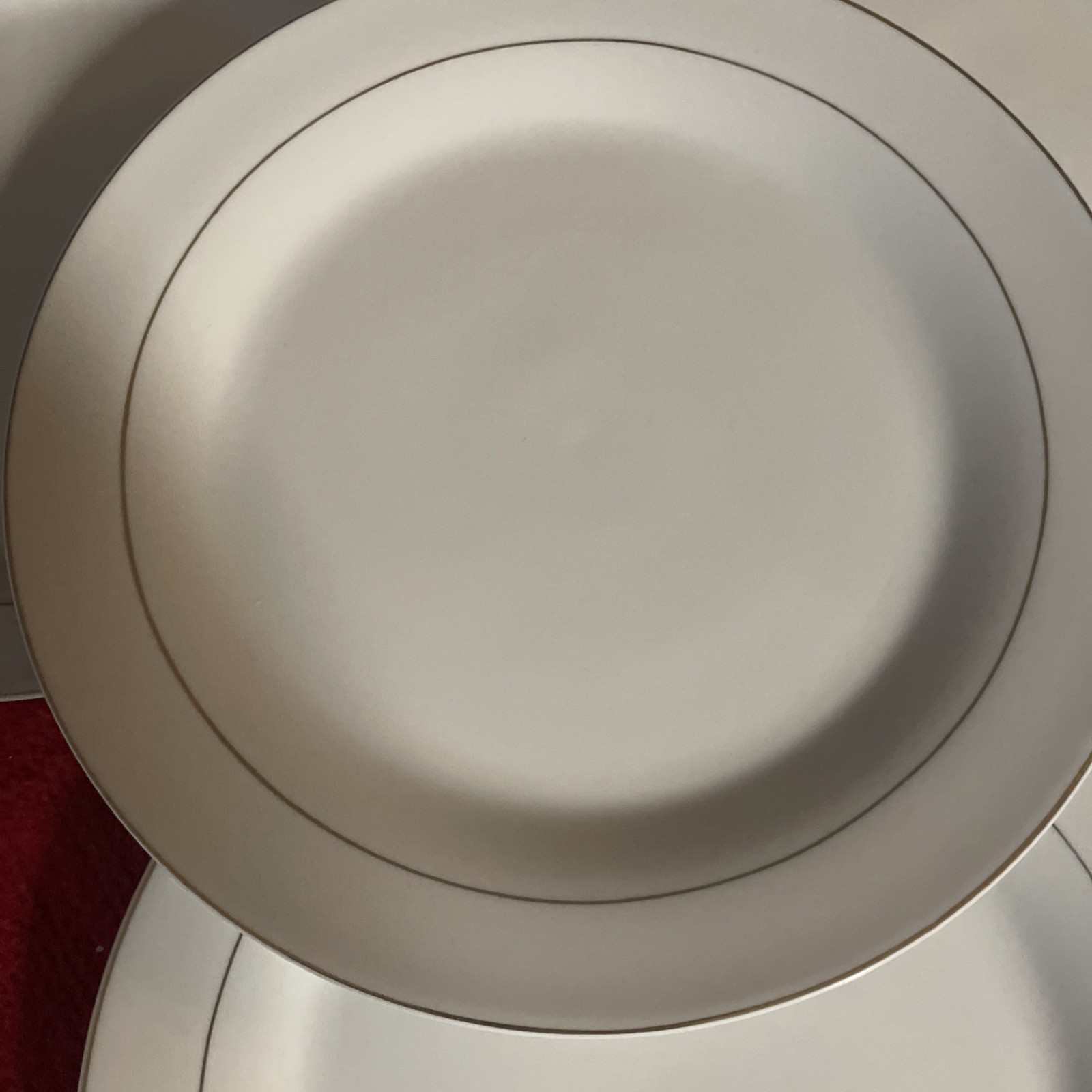 Set of 4 Royal Norfolk White W/Gold Trim Dinner Plates Elegant Tableware 10-1/2”