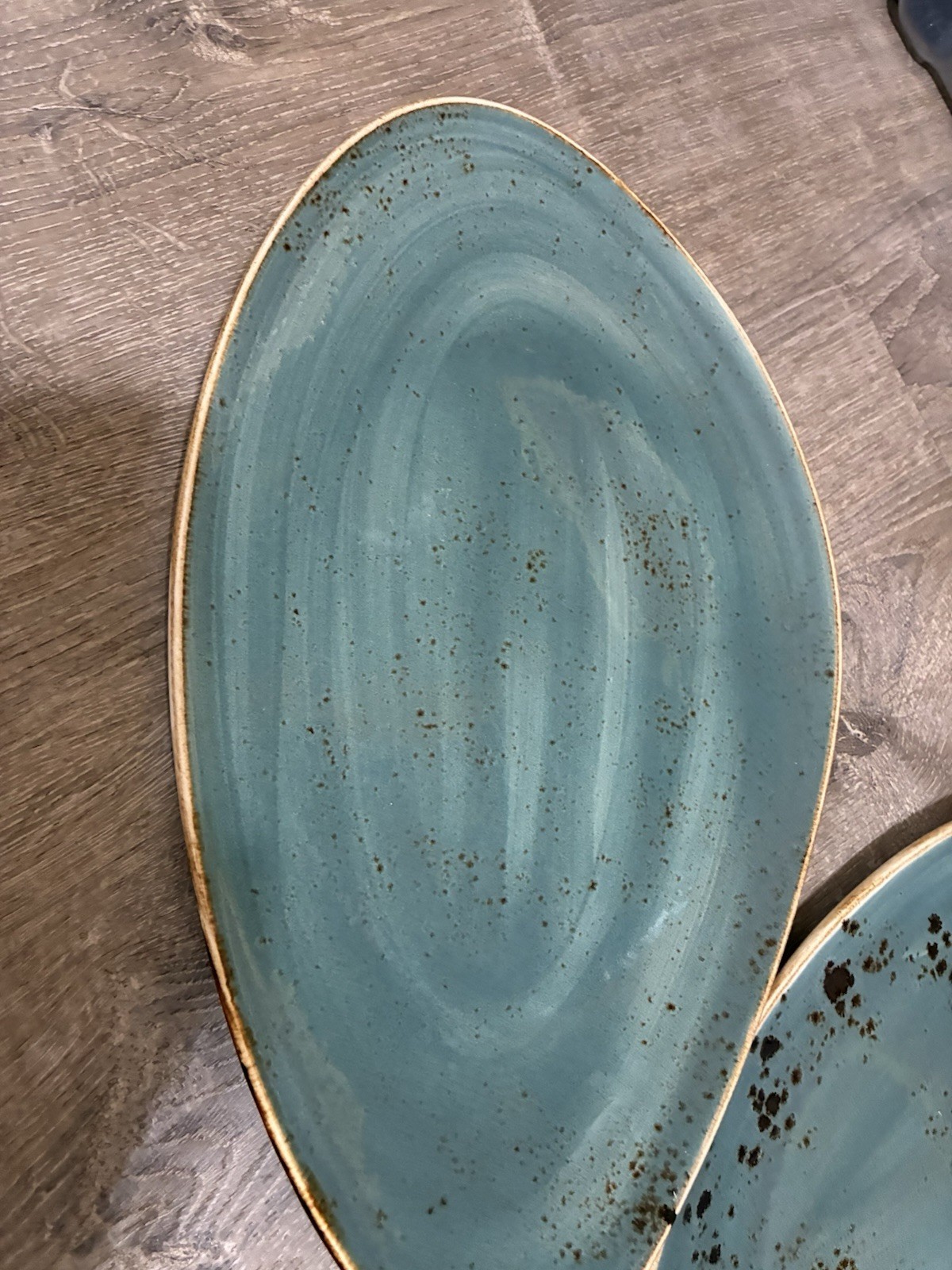 Steelite Blue Dapple Oval Serving Platters Set of 3 England Restaurant China