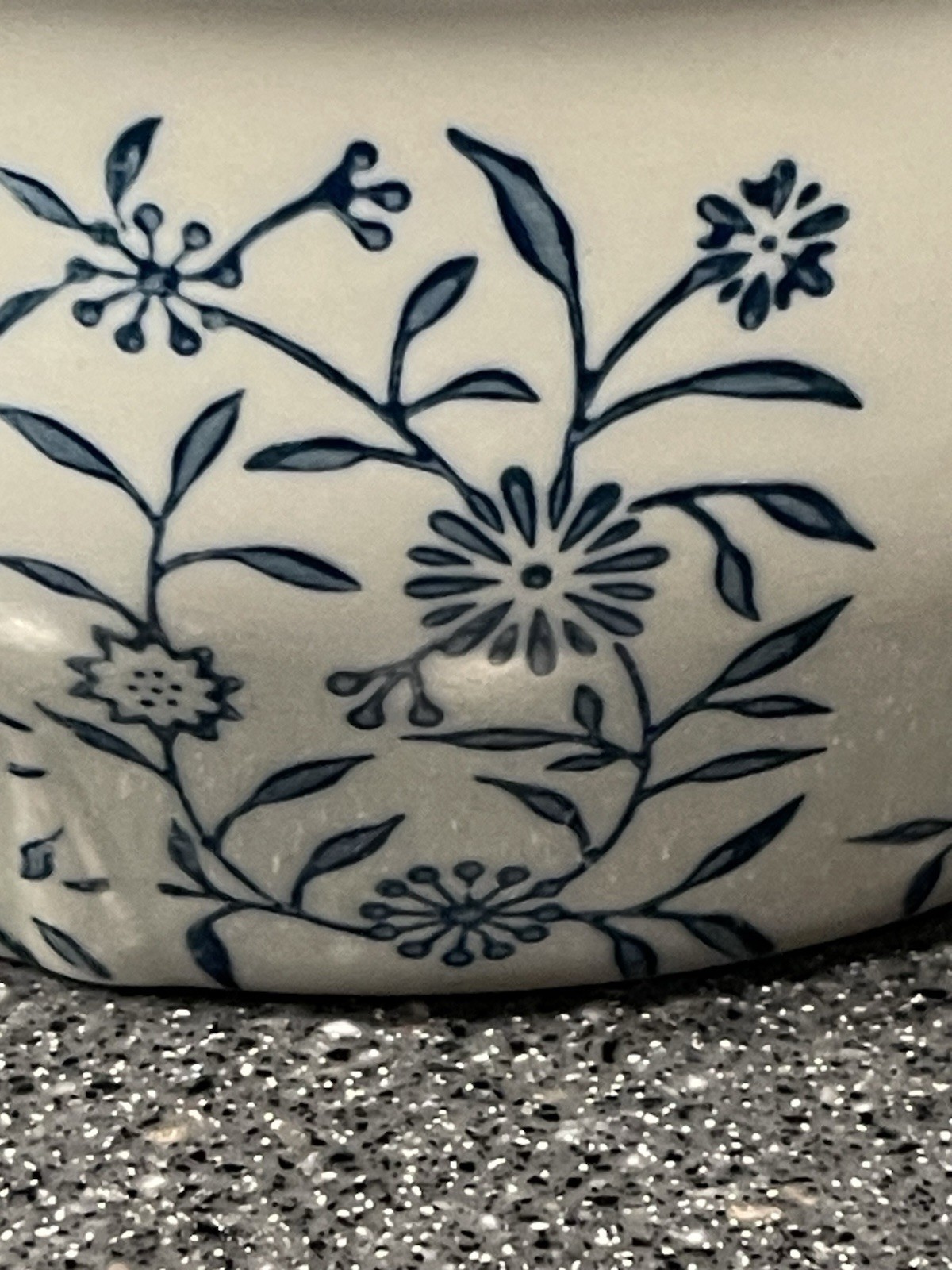 Yokohama Studio-Hand Painted Bowl Blue floral Dishwasher/microwave Safe