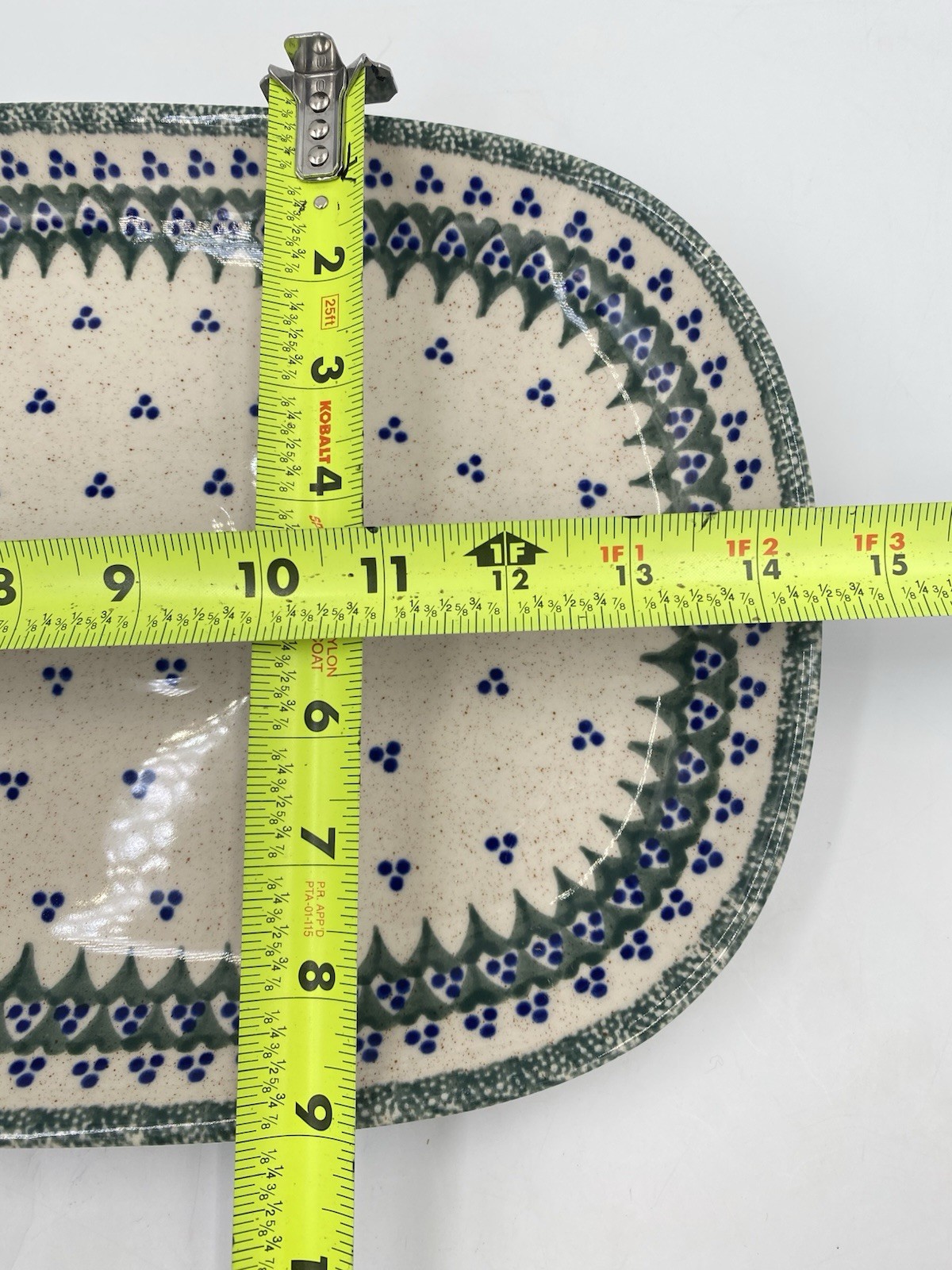 Teresa Beach Imports CERAMIC SERVING PLATTER Polish Pottery 14.5” X 9”