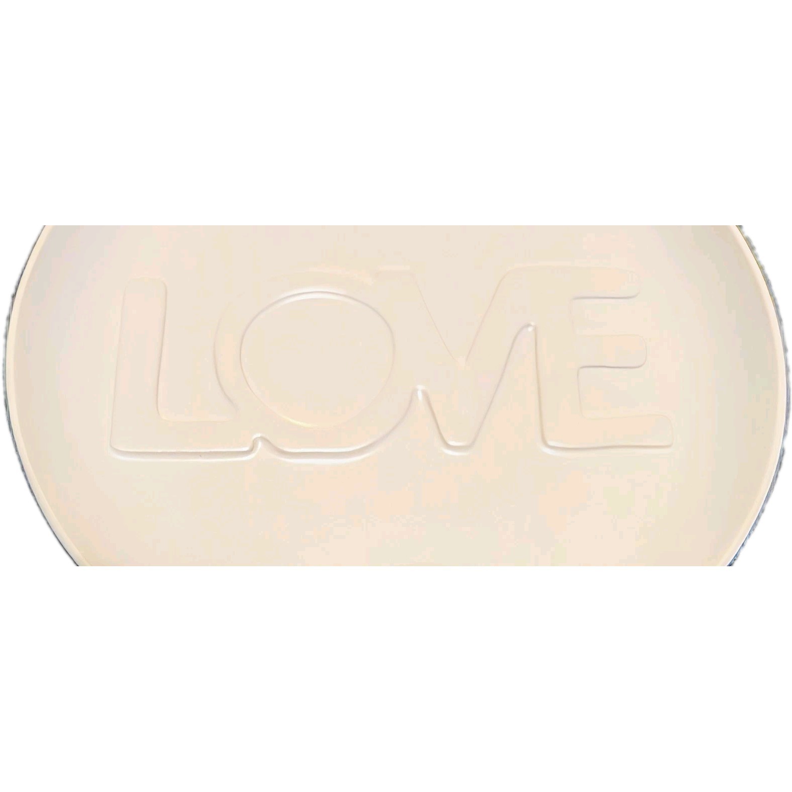 RARE 4 Crate & Barrel Lucia Eames LOVE Salad Plates White Embossed 2022 NEW NWT!